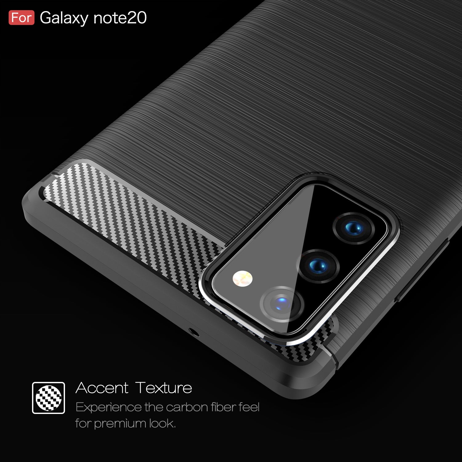 Samsung Note20 Carbon Fibre TPU Case Slim Shockproof Cover Red
