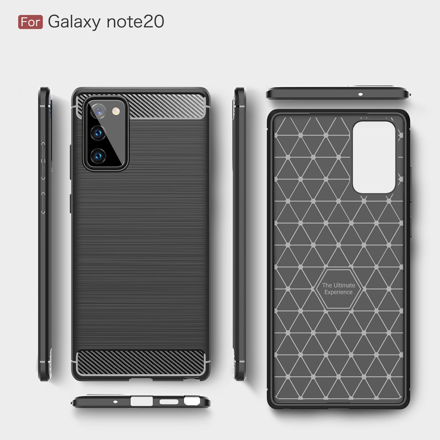 Samsung Note20 Carbon Fibre TPU Case Slim Shockproof Cover Red