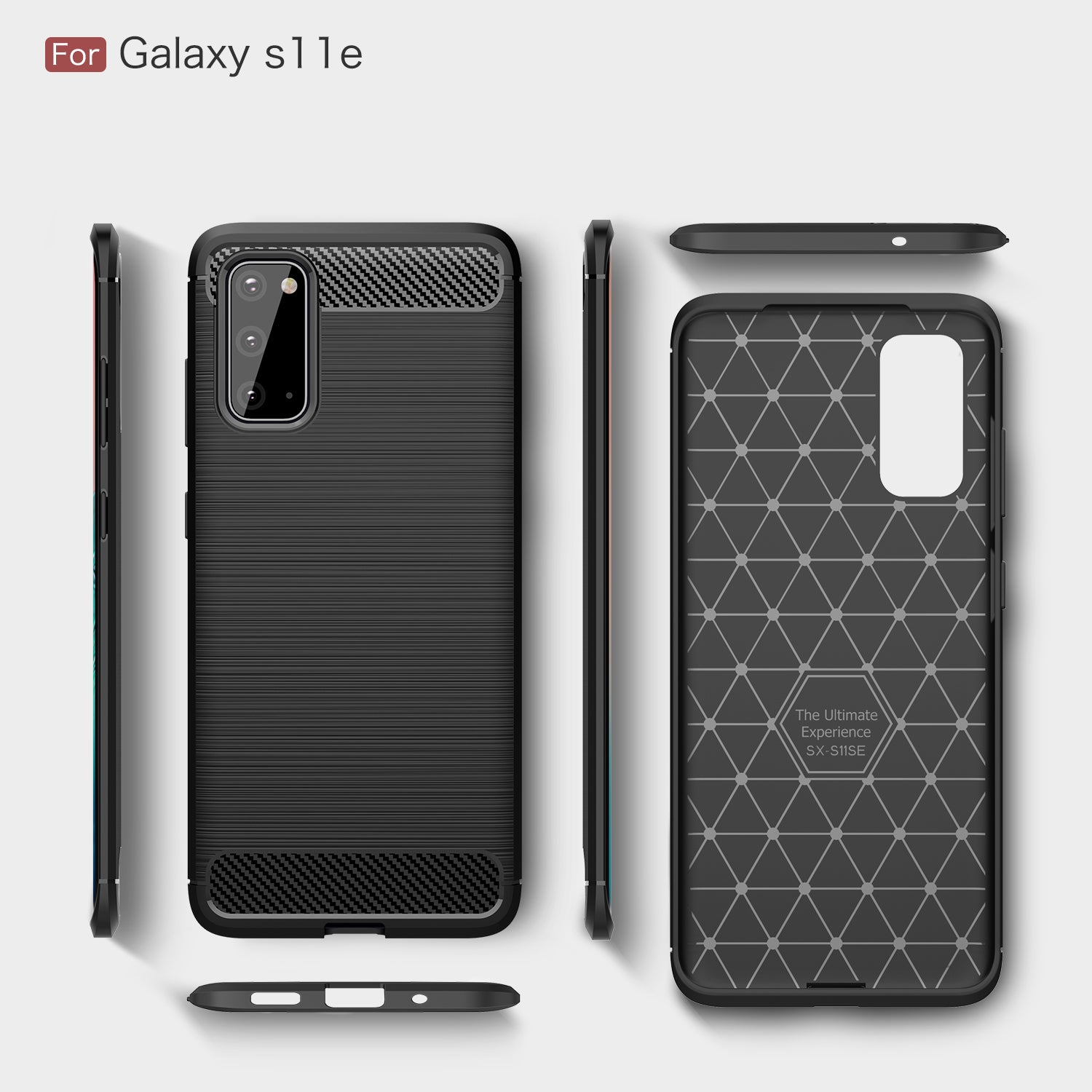 Samsung S20{S11E} Carbon Fibre TPU Case Slim Shockproof Cover Navy