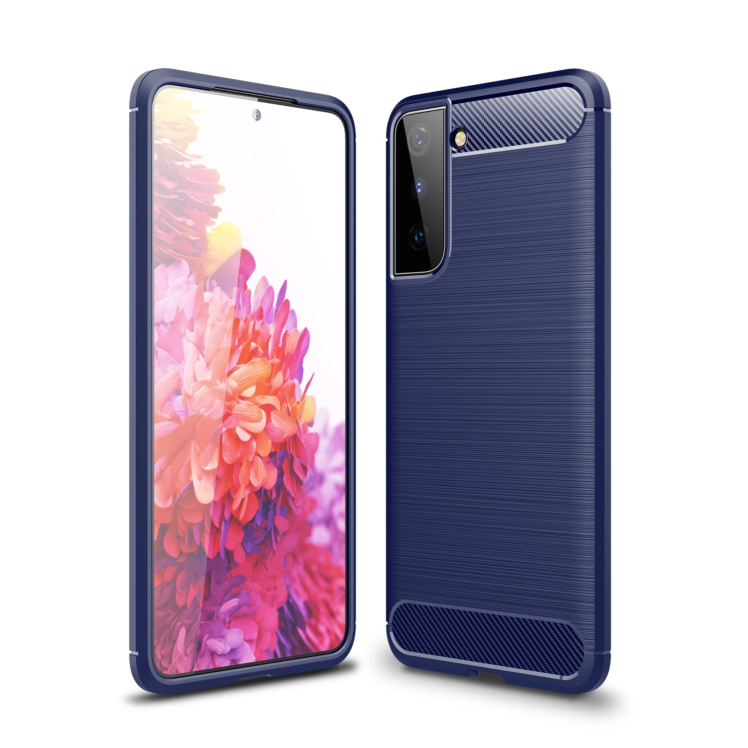 Samsung S21Plus Carbon Fibre TPU Case Slim Shockproof Cover Navy