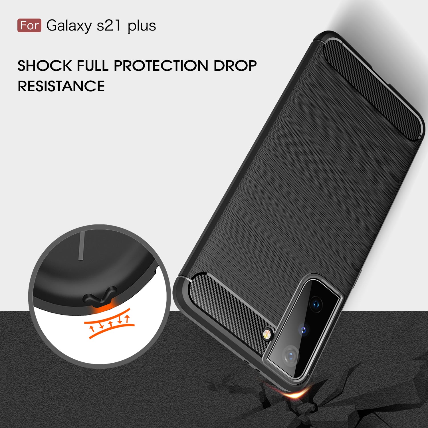 Samsung S21Plus Carbon Fibre TPU Case Slim Shockproof Cover Navy