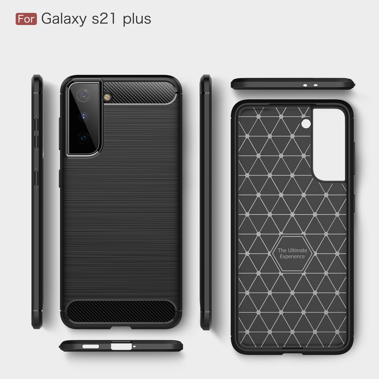 Samsung S21Plus Carbon Fibre TPU Case Slim Shockproof Cover Red