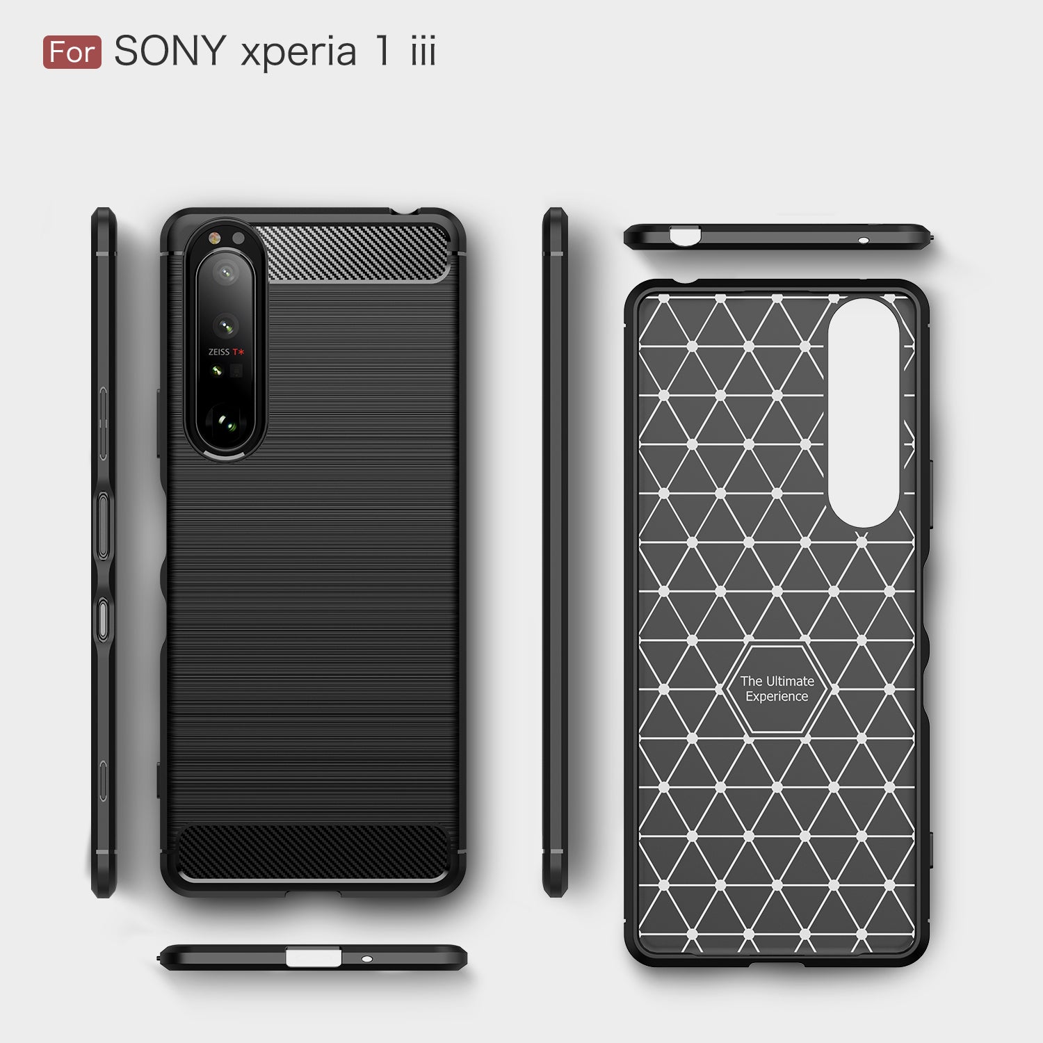 Sony Xperia 1 III Carbon Fibre TPU Case Slim Shockproof Cover Red