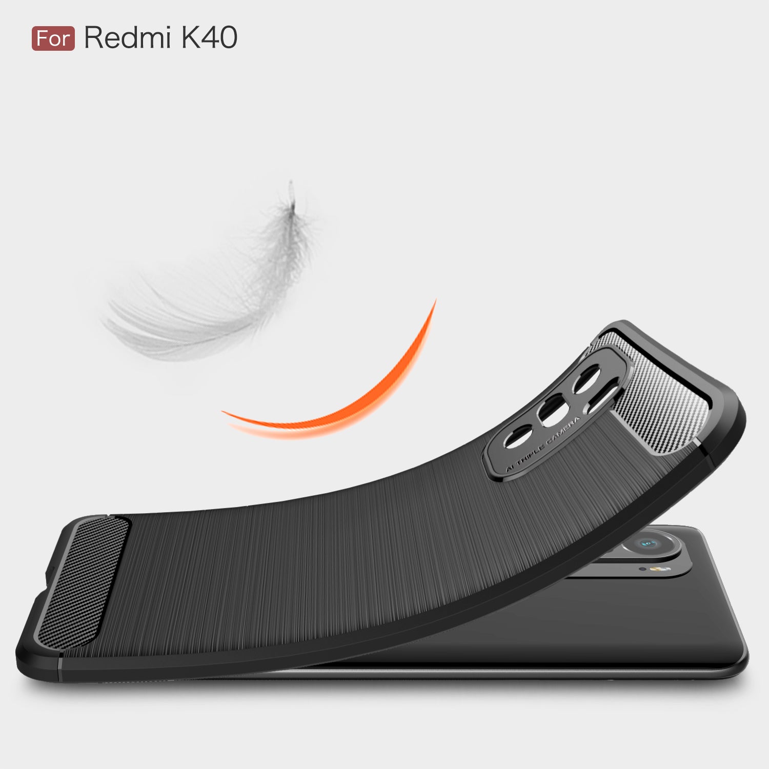 Xiaomi Mi 11i/K40 Carbon Fibre TPU Case Slim Shockproof Cover Black
