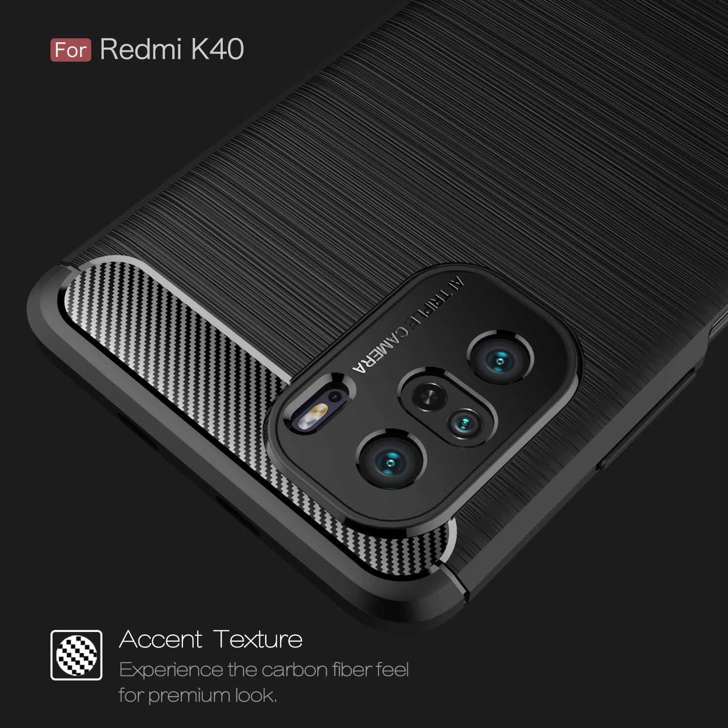 Xiaomi Mi 11i/K40 Carbon Fibre TPU Case Slim Shockproof Cover Navy