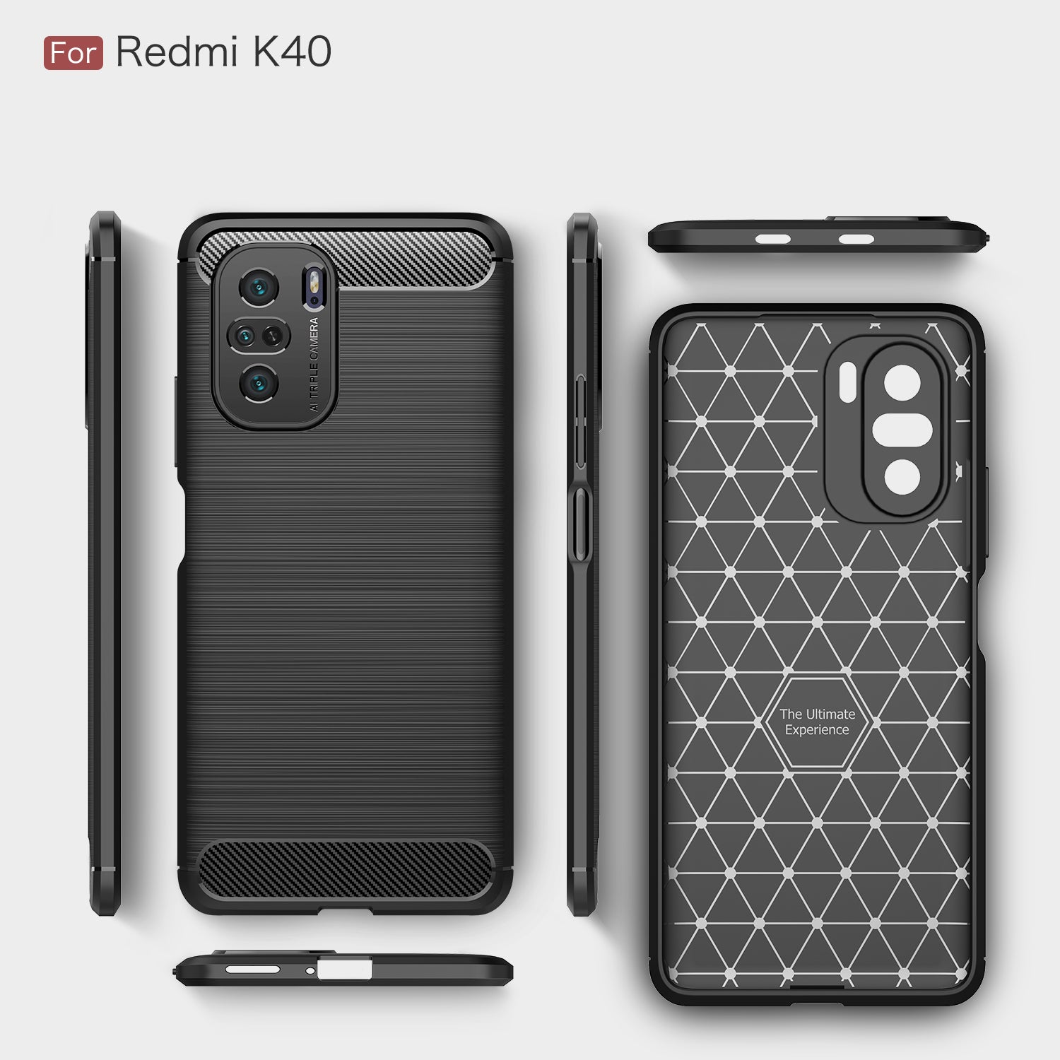 Xiaomi Mi 11i/K40 Carbon Fibre TPU Case Slim Shockproof Cover Navy