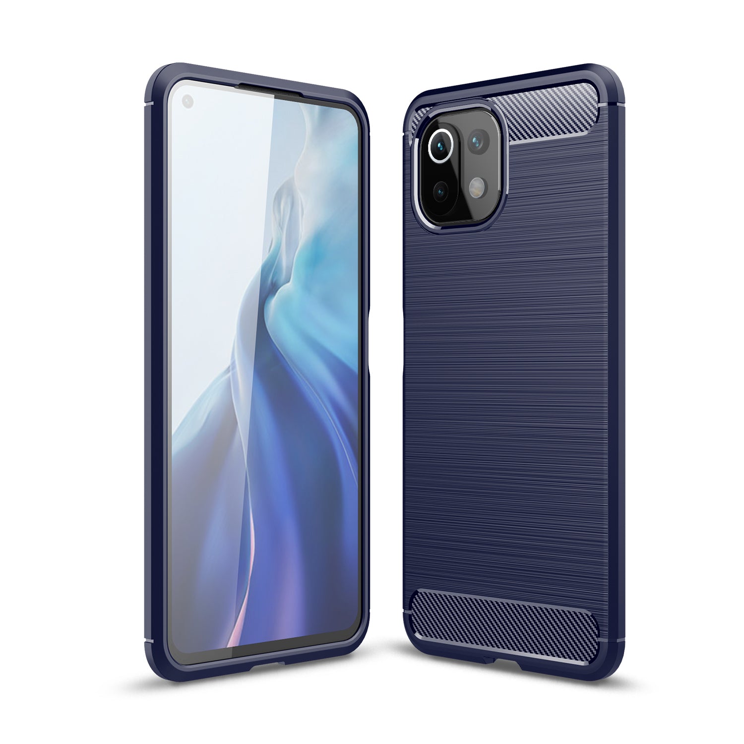 Xiaomi Mi 11 Lite 5G Carbon Fibre TPU Case Slim Shockproof Cover Navy