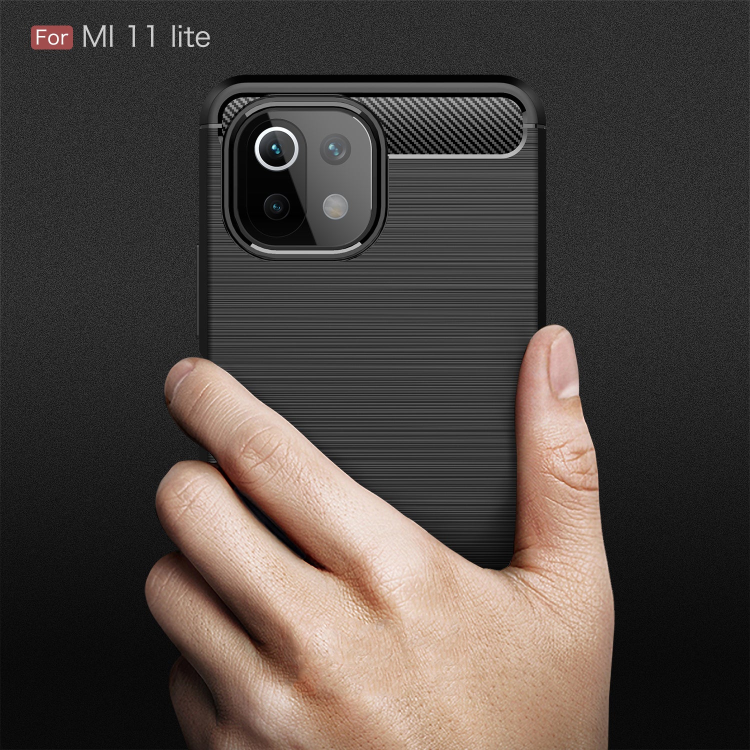 Xiaomi Mi 11 Lite 5G Carbon Fibre TPU Case Slim Shockproof Cover Navy