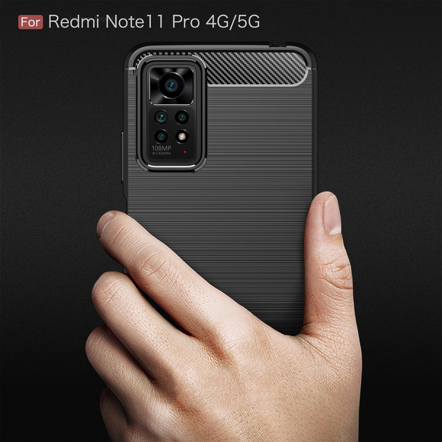 Xiaomi Redmi Note 11 Pro Carbon Fibre TPU Case Slim Shockproof Cover Navy