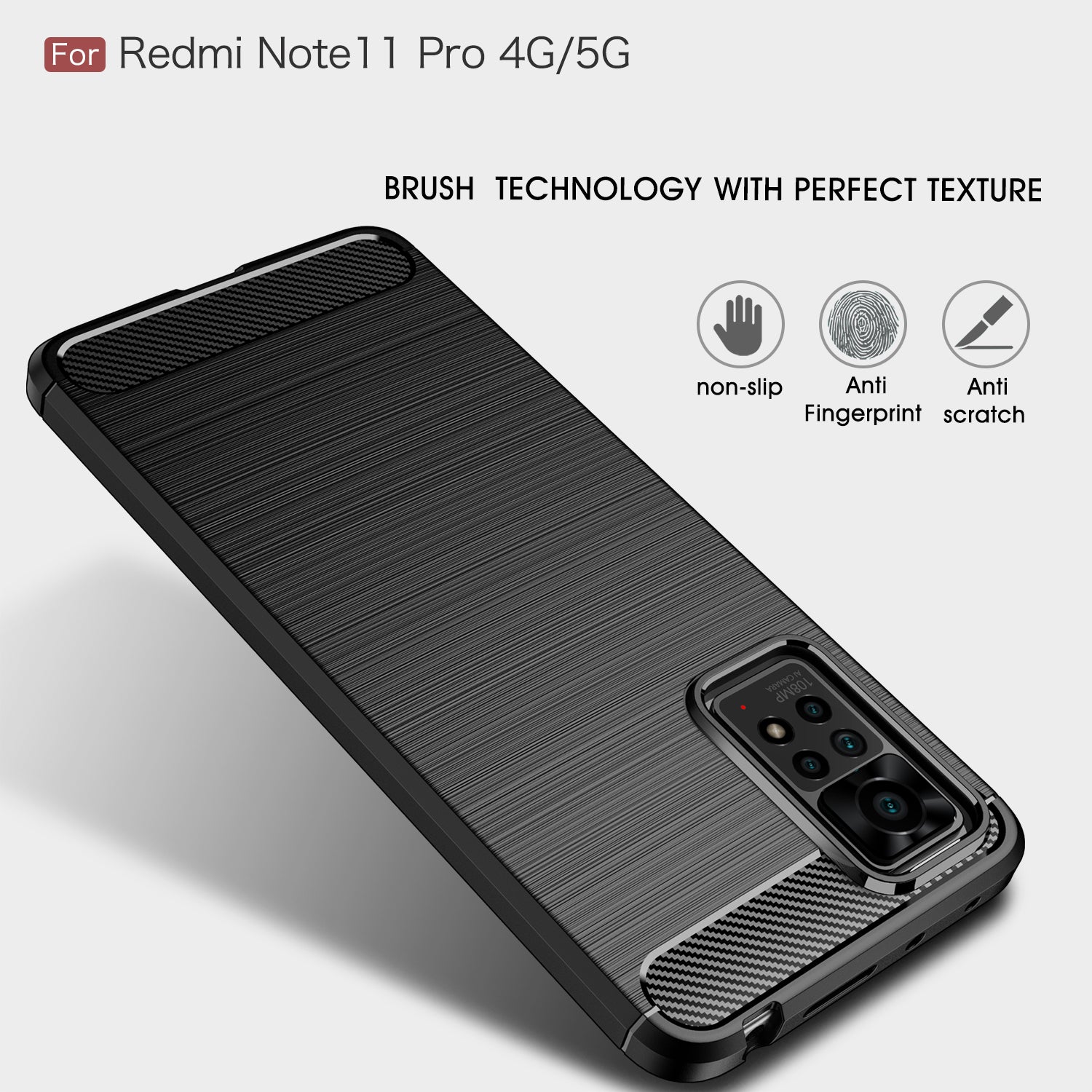 Xiaomi Redmi Note 11 Pro Carbon Fibre TPU Case Slim Shockproof Cover Navy