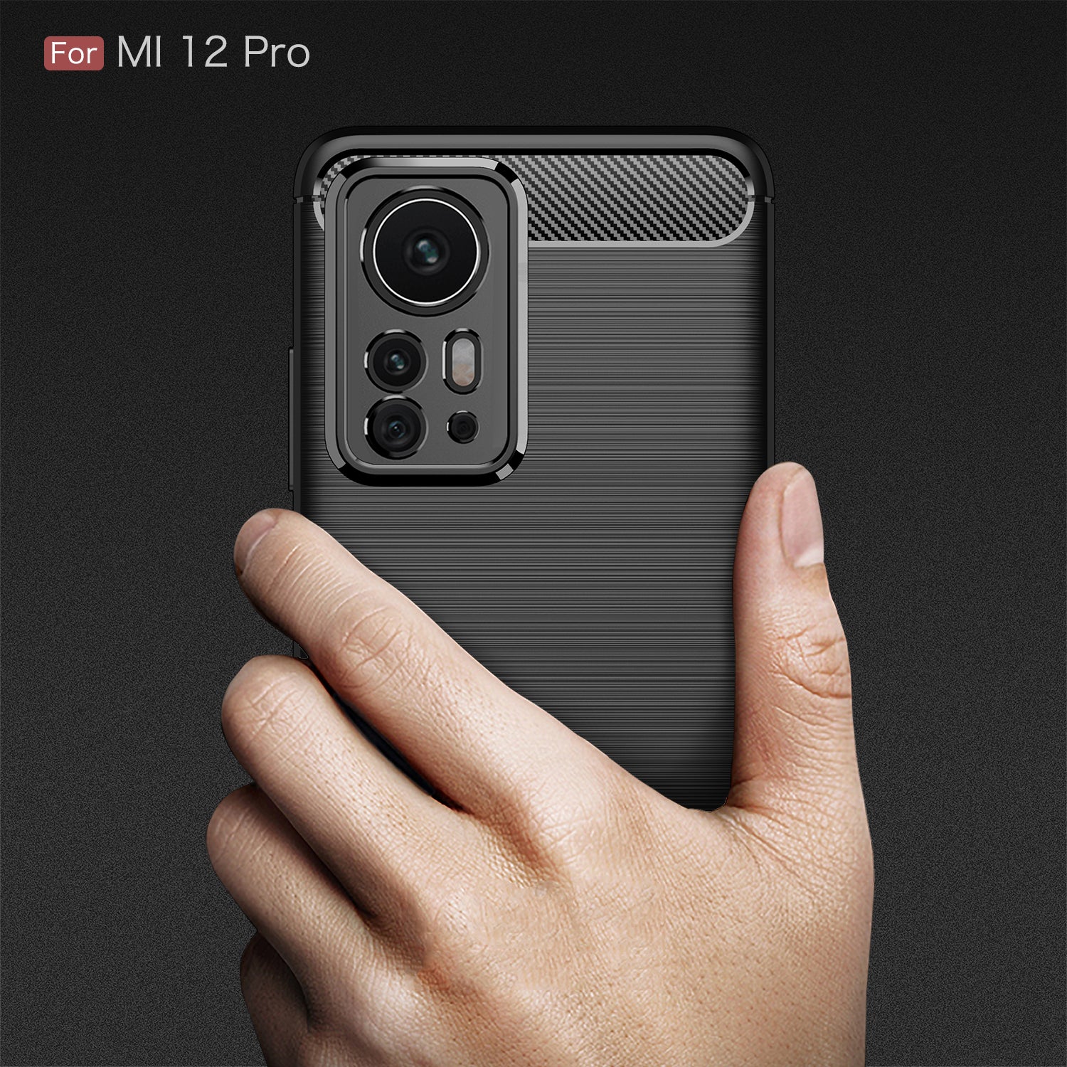 Xiaomi 12Pro Carbon Fibre TPU Case Slim Shockproof Cover Navy
