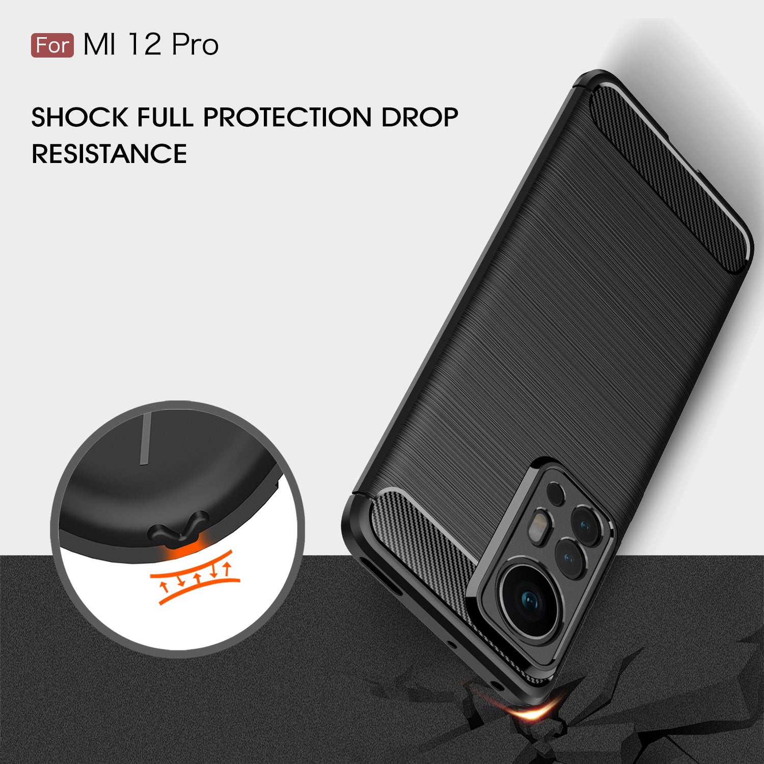 Xiaomi 12Pro Carbon Fibre TPU Case Slim Shockproof Cover Navy