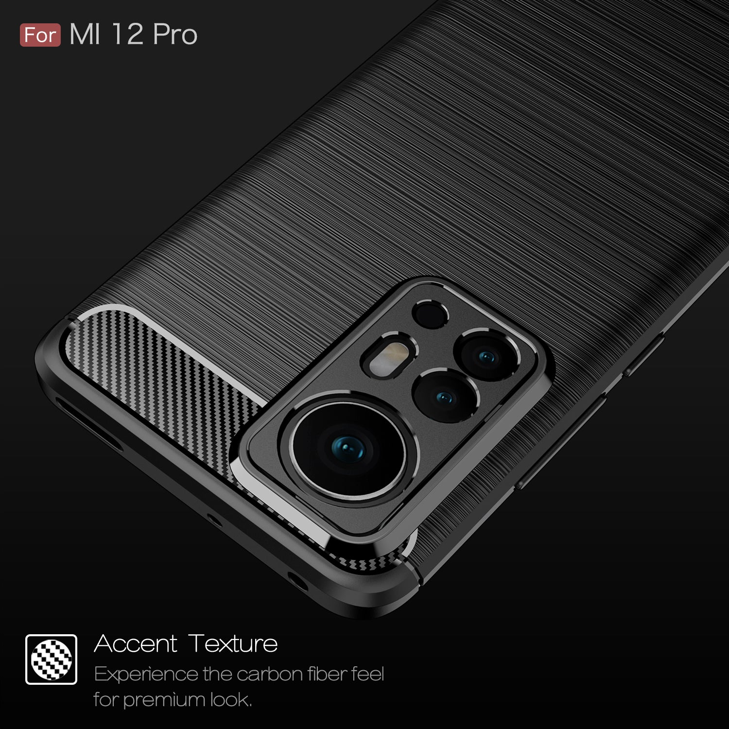 Xiaomi 12Pro Carbon Fibre TPU Case Slim Shockproof Cover Navy