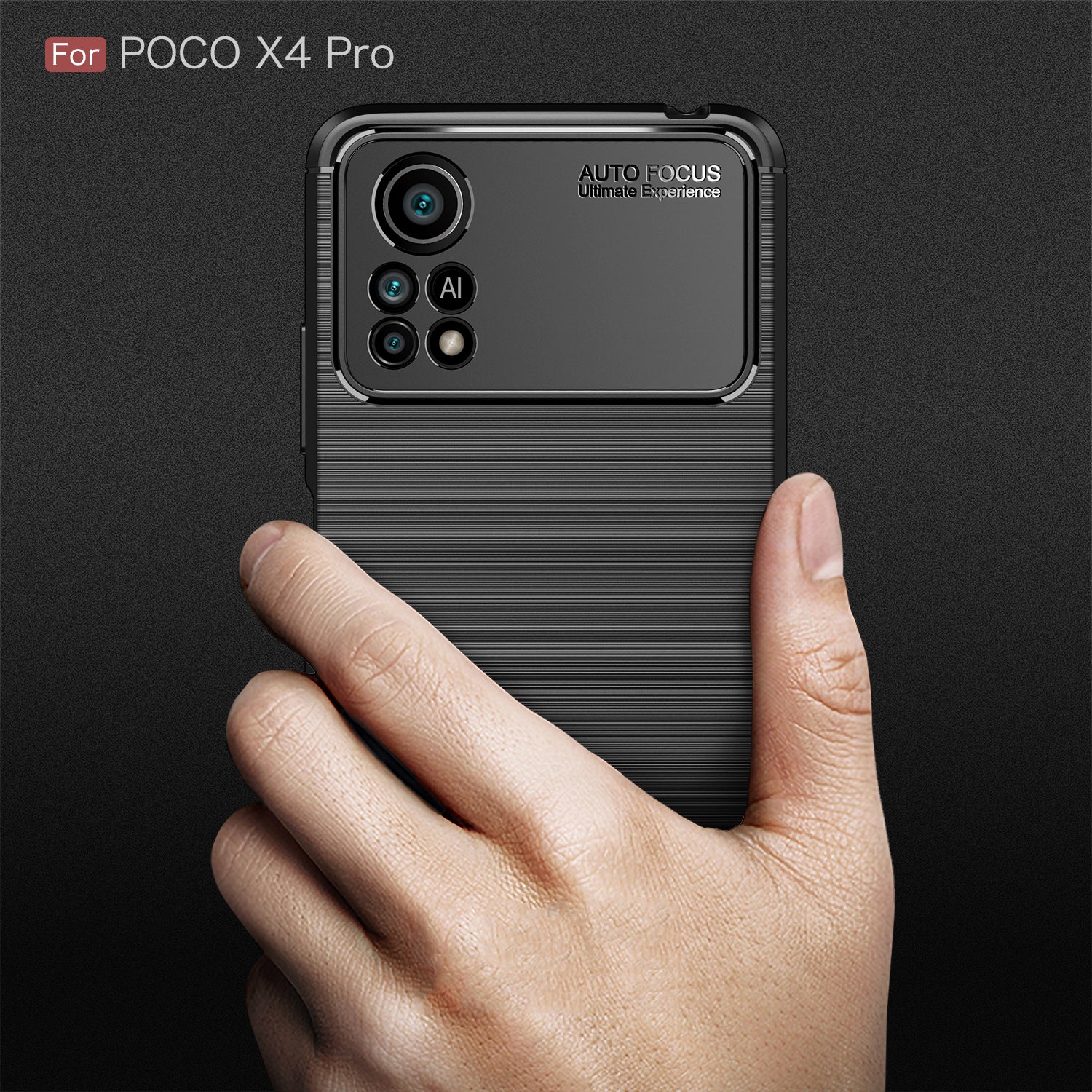 Xiaomi Poco X4 Pro 5G Carbon Fibre TPU Case Slim Shockproof Cover Black