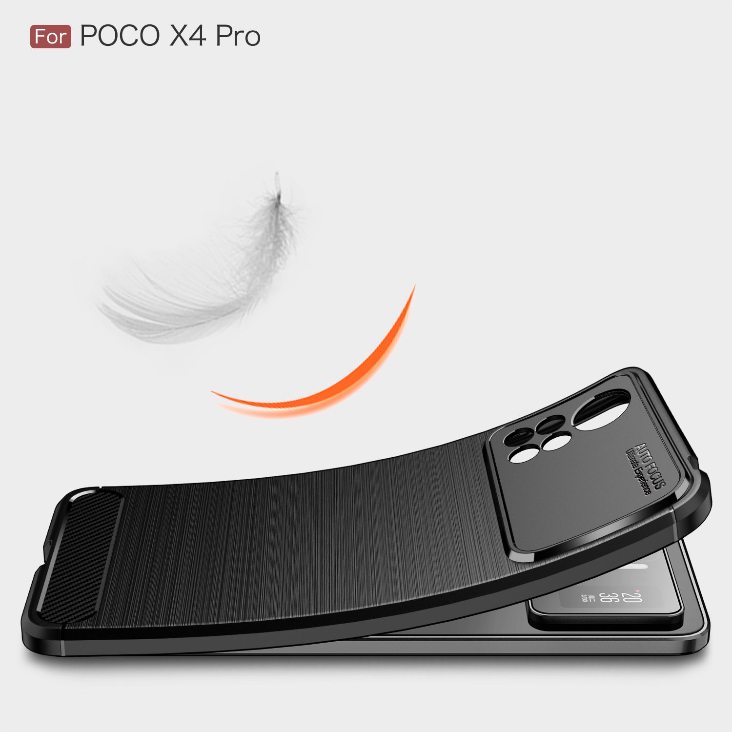 Xiaomi Poco X4 Pro 5G Carbon Fibre TPU Case Slim Shockproof Cover Black