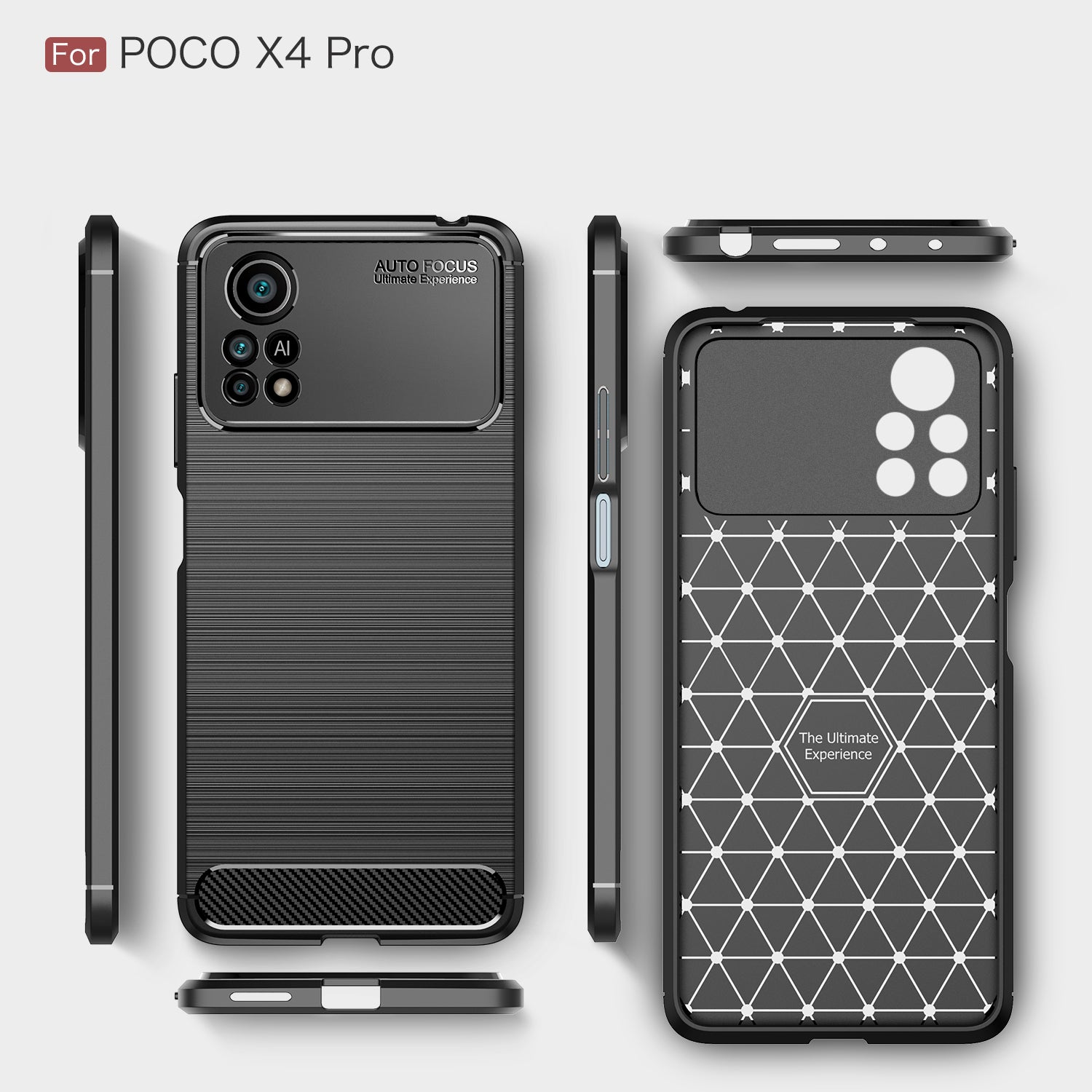 Xiaomi Poco X4 Pro 5G Carbon Fibre TPU Case Slim Shockproof Cover Navy
