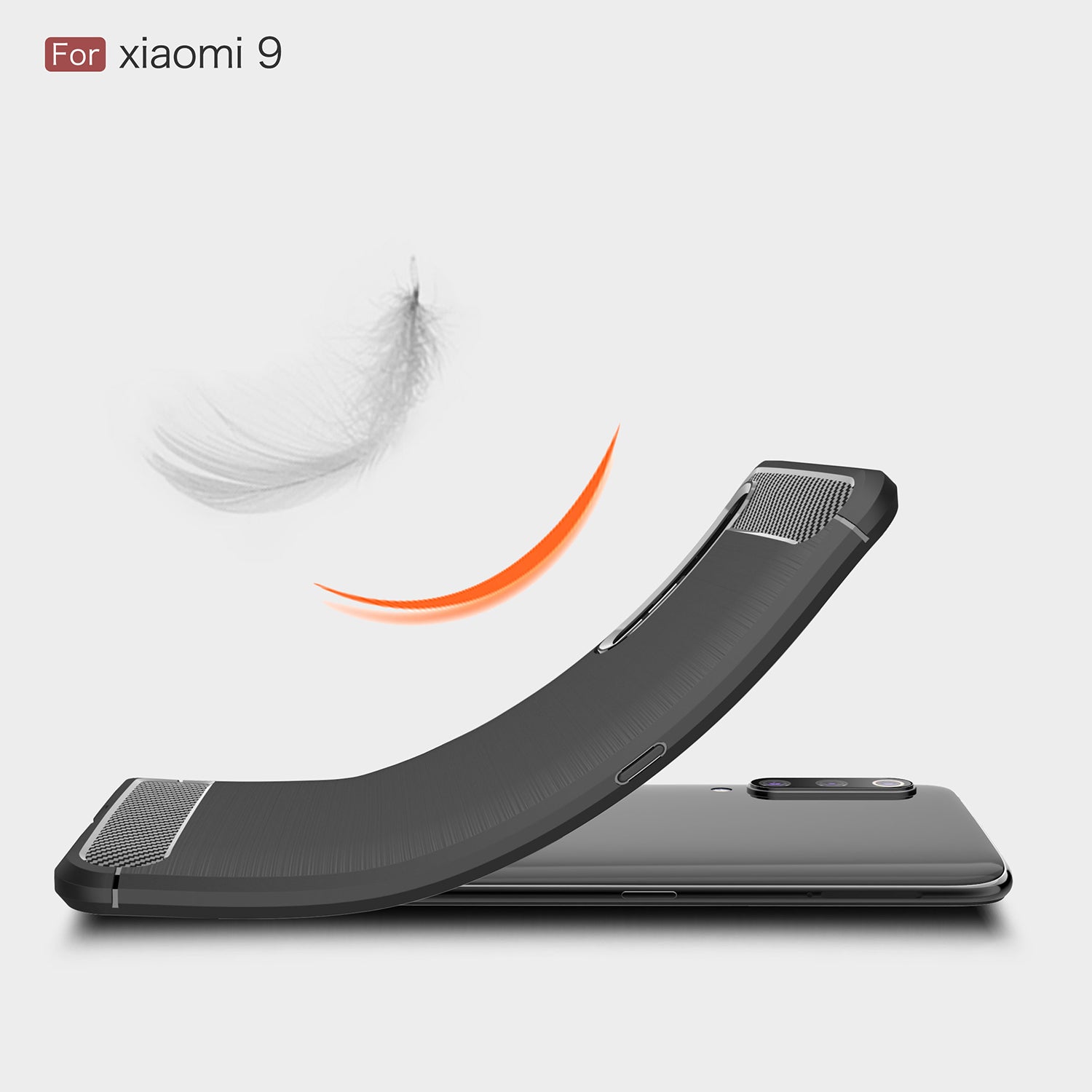 Xiaomi Mi 9 Carbon Fibre TPU Case Slim Shockproof Cover Black