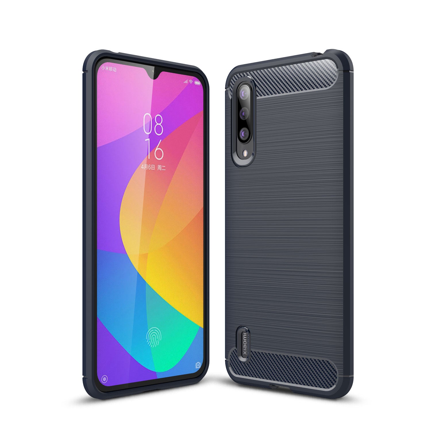 Xiaomi Mi 9Lite/A3Lite/CC9 Carbon Fibre TPU Case Slim Shockproof Cover Navy