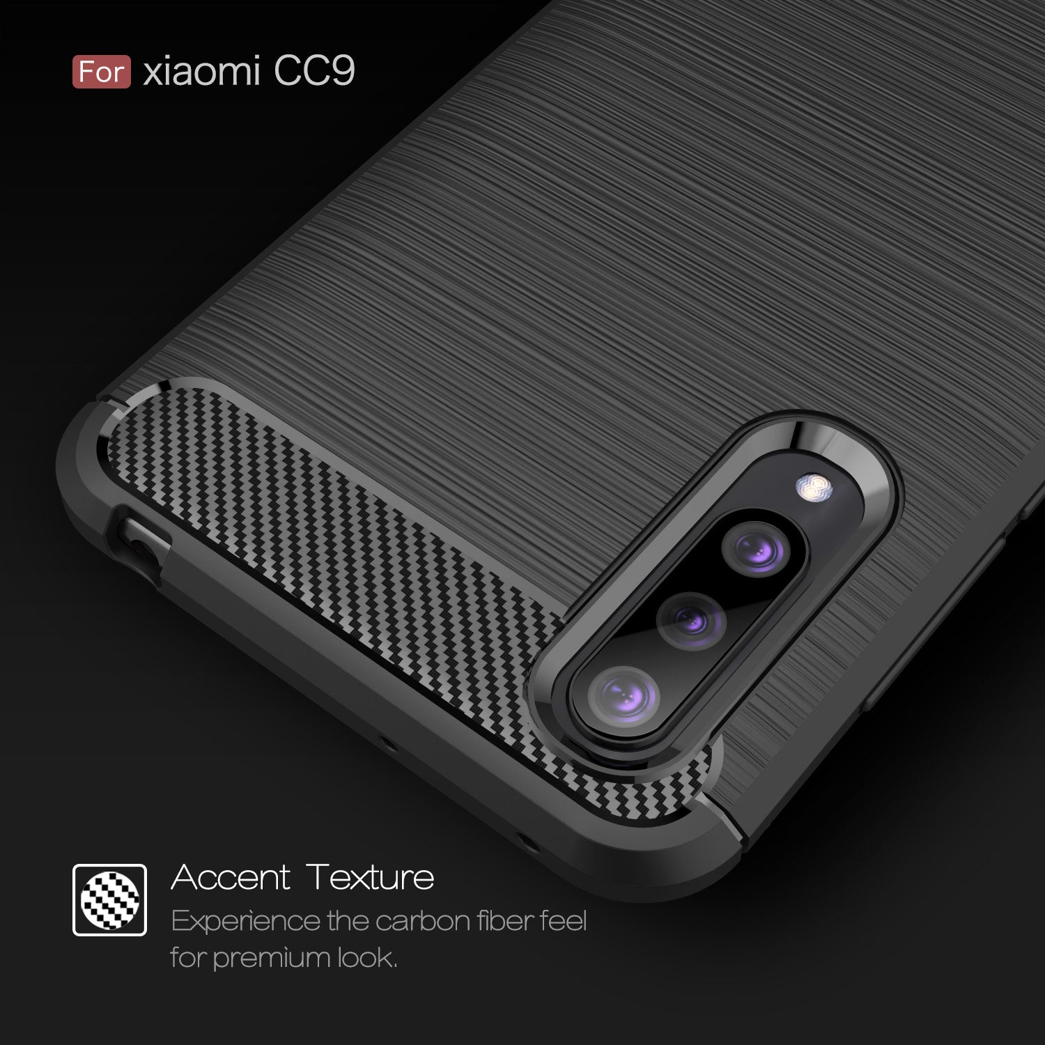 Xiaomi Mi 9Lite/A3Lite/CC9 Carbon Fibre TPU Case Slim Shockproof Cover Navy