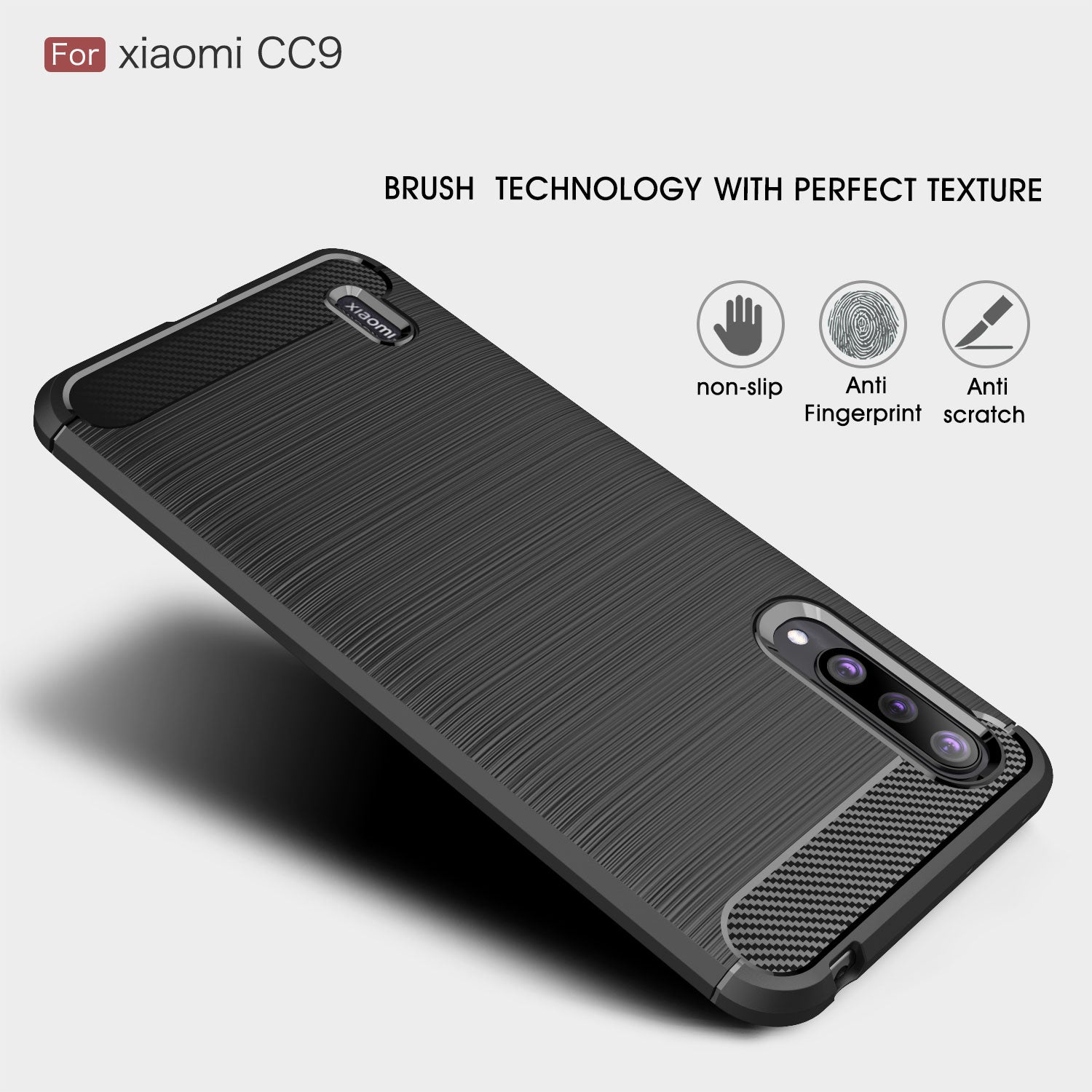 Xiaomi Mi 9Lite/A3Lite/CC9 Carbon Fibre TPU Case Slim Shockproof Cover Red