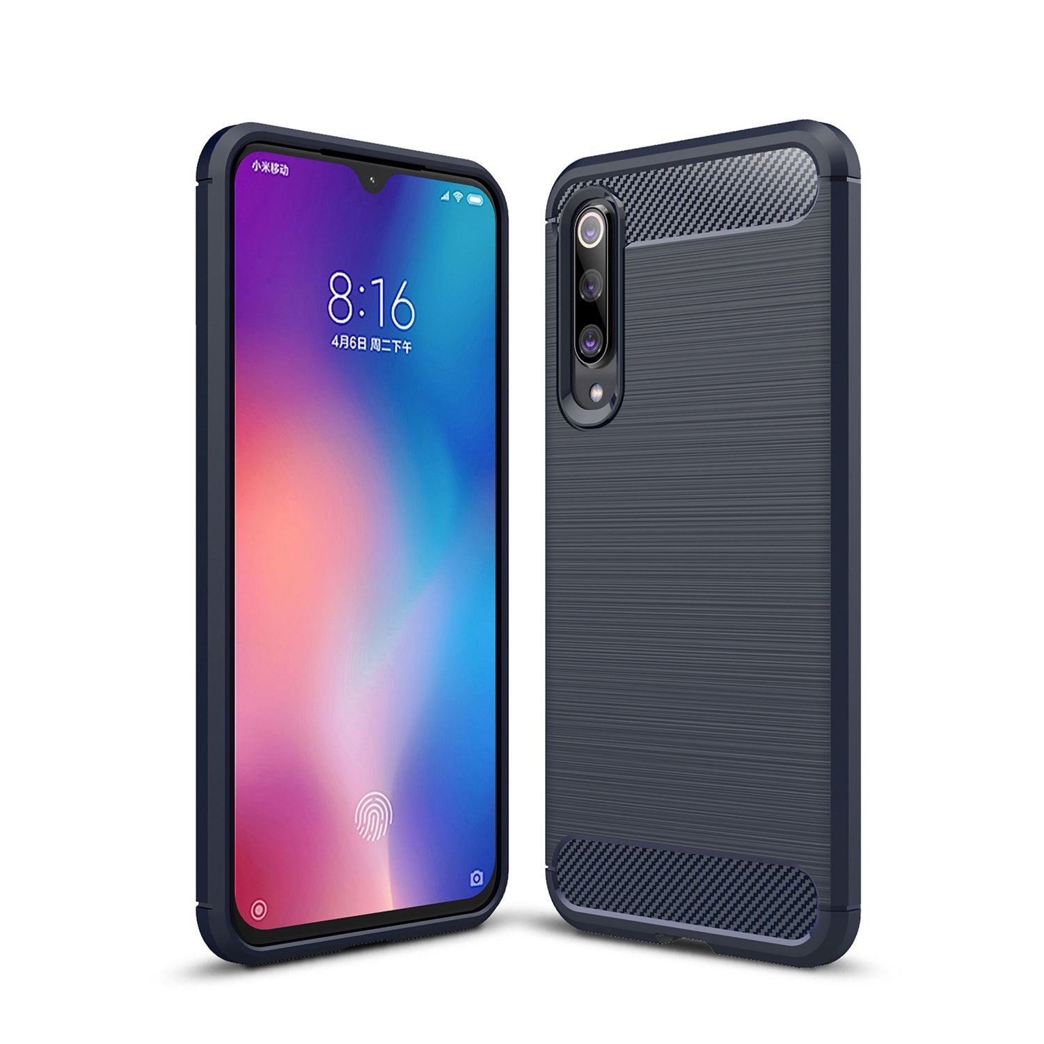 Xiaomi Mi 9 SE Carbon Fibre TPU Case Slim Shockproof Cover Navy