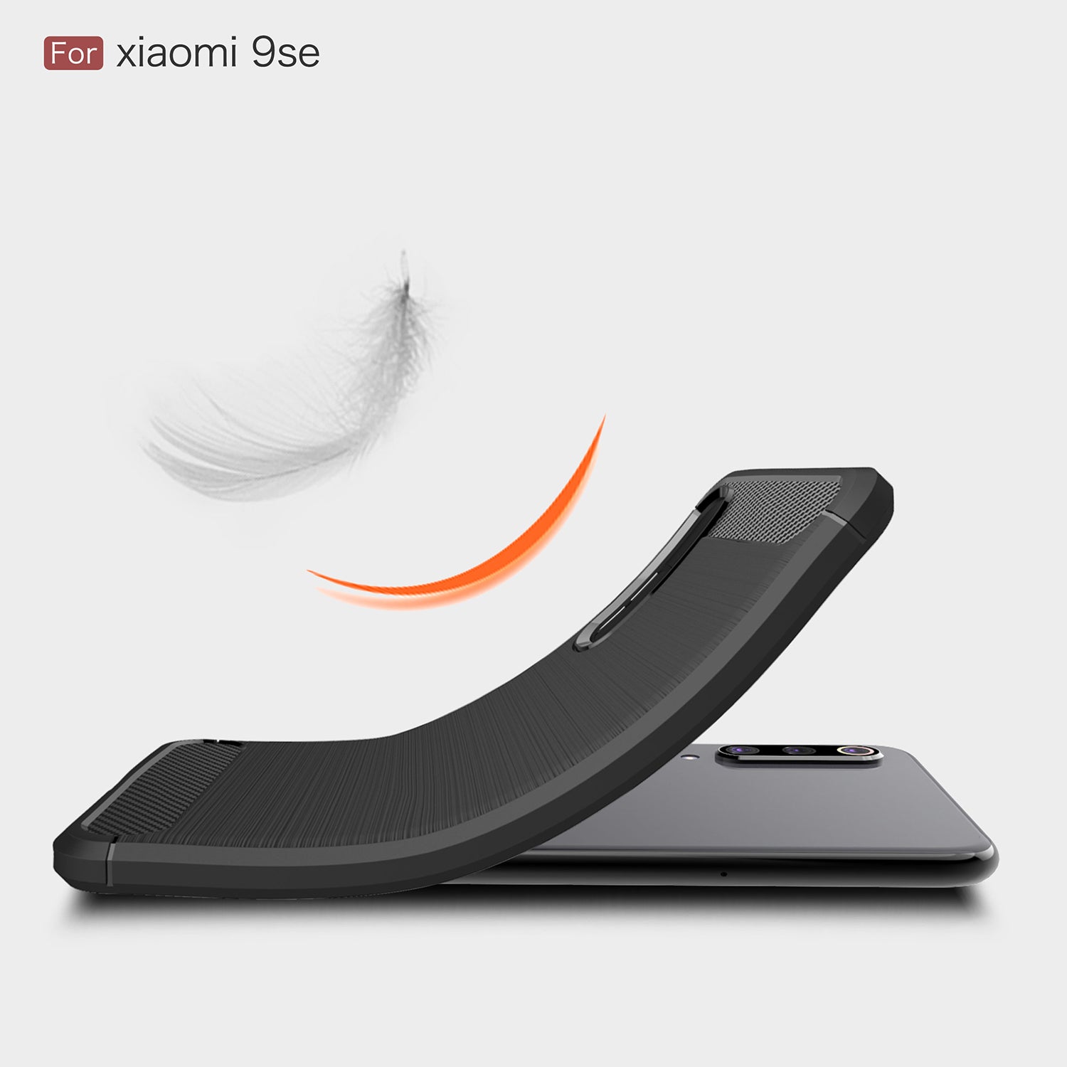 Xiaomi Mi 9 SE Carbon Fibre TPU Case Slim Shockproof Cover Black