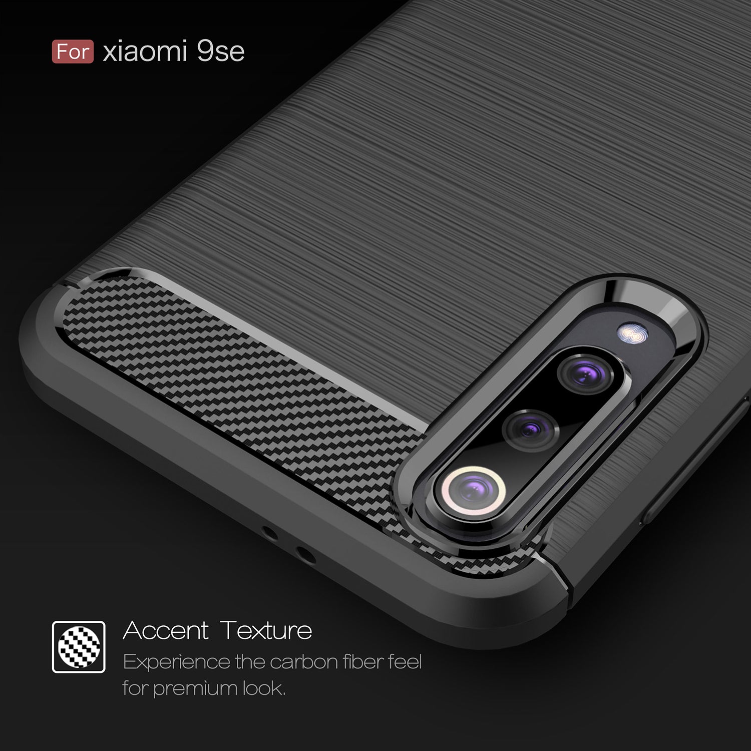Xiaomi Mi 9 SE Carbon Fibre TPU Case Slim Shockproof Cover Navy