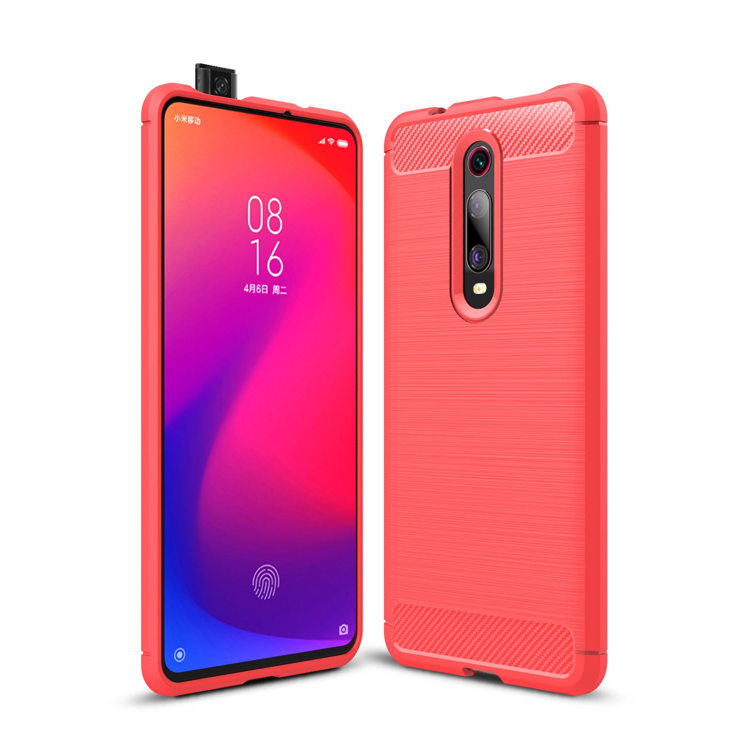 Xiaomi Mi 9TPro/9T/K20 Carbon Fibre TPU Case Slim Shockproof Cover Red