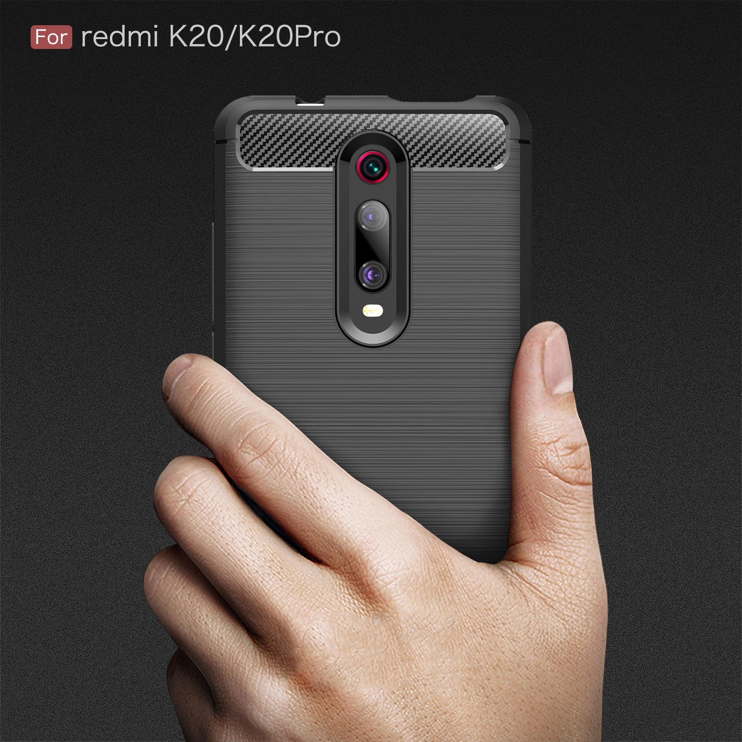 Xiaomi Mi 9TPro/9T/K20 Carbon Fibre TPU Case Slim Shockproof Cover Red