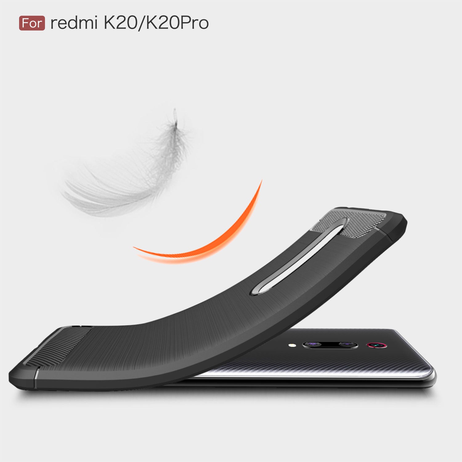 Xiaomi Mi 9TPro/9T/K20 Carbon Fibre TPU Case Slim Shockproof Cover Red
