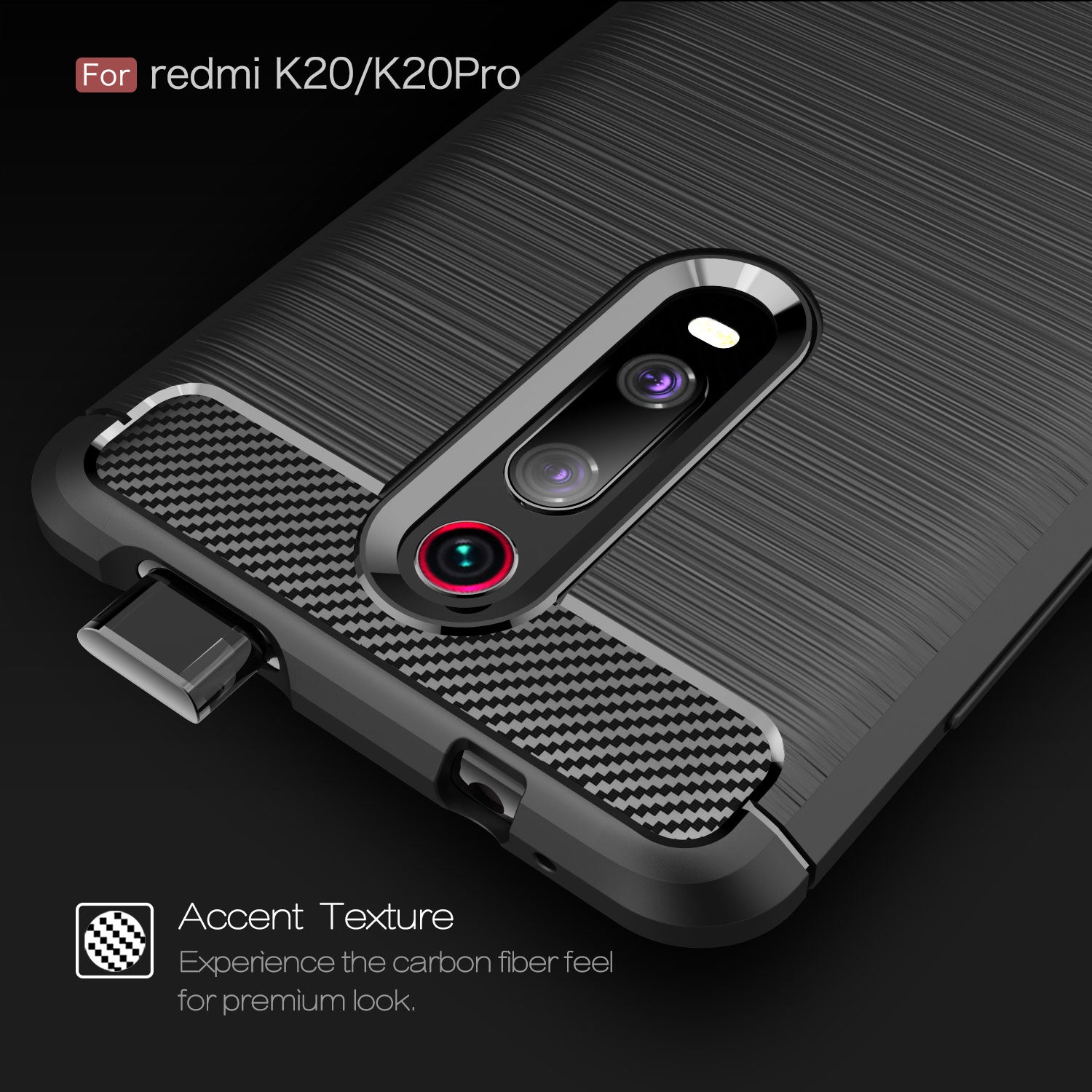 Xiaomi Mi 9TPro/9T/K20 Carbon Fibre TPU Case Slim Shockproof Cover Red