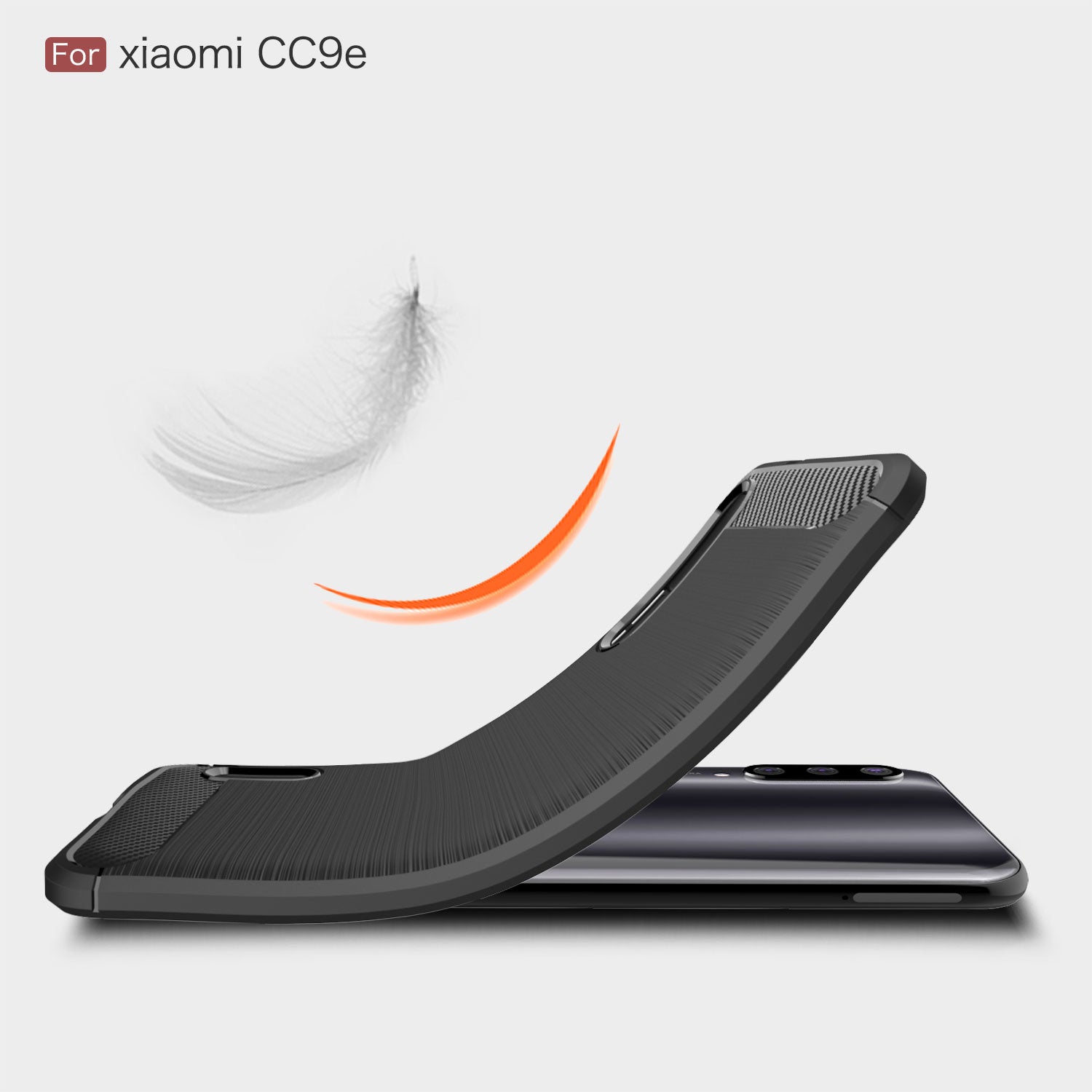 Xiaomi Mi A3 / CC9E Carbon Fibre TPU Case Slim Shockproof Cover Black
