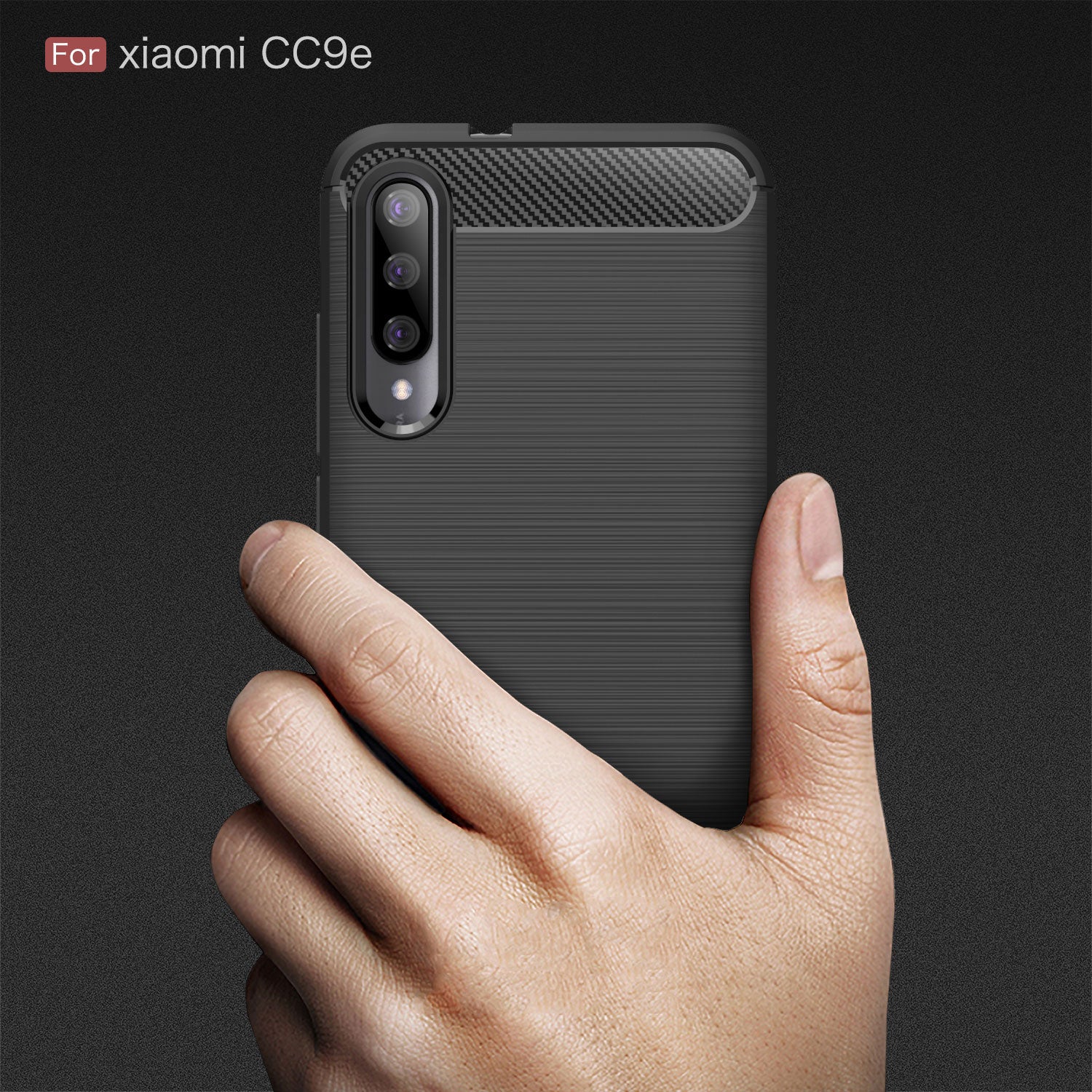 Xiaomi Mi A3 / CC9E Carbon Fibre TPU Case Slim Shockproof Cover Black