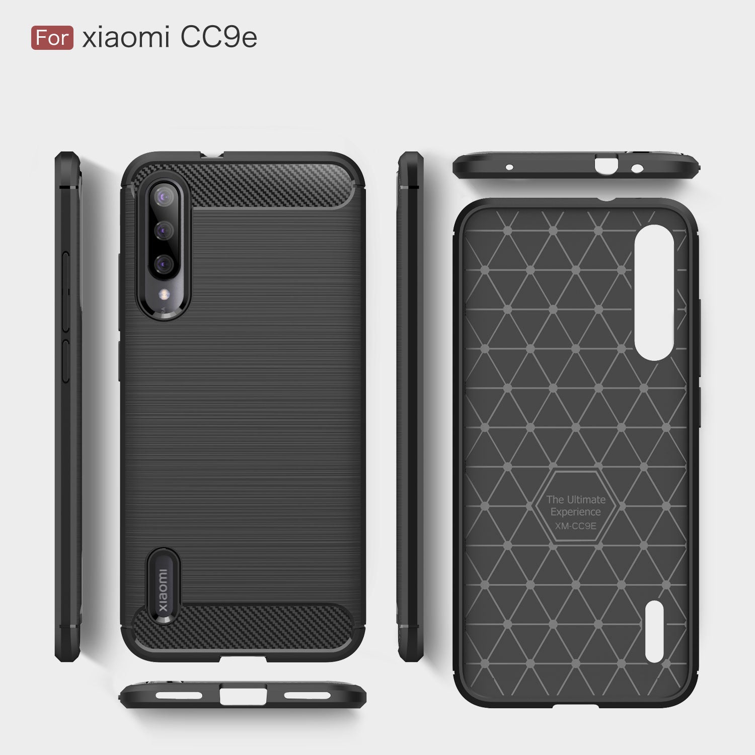 Xiaomi Mi A3 / CC9E Carbon Fibre TPU Case Slim Shockproof Cover Red