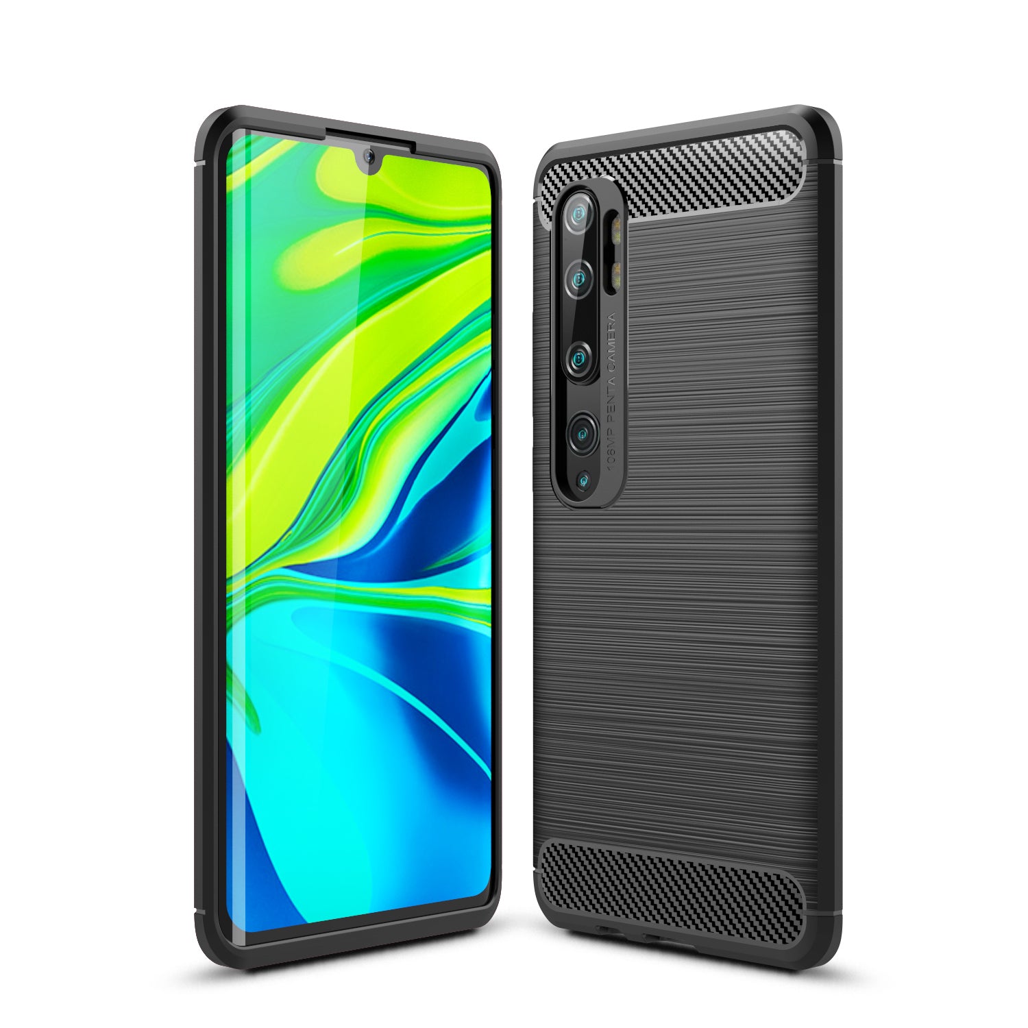 Xiaomi Mi Note 10/Note 10Pro/CC9Pro Carbon Fibre TPU Case Slim Shockproof Cover Black