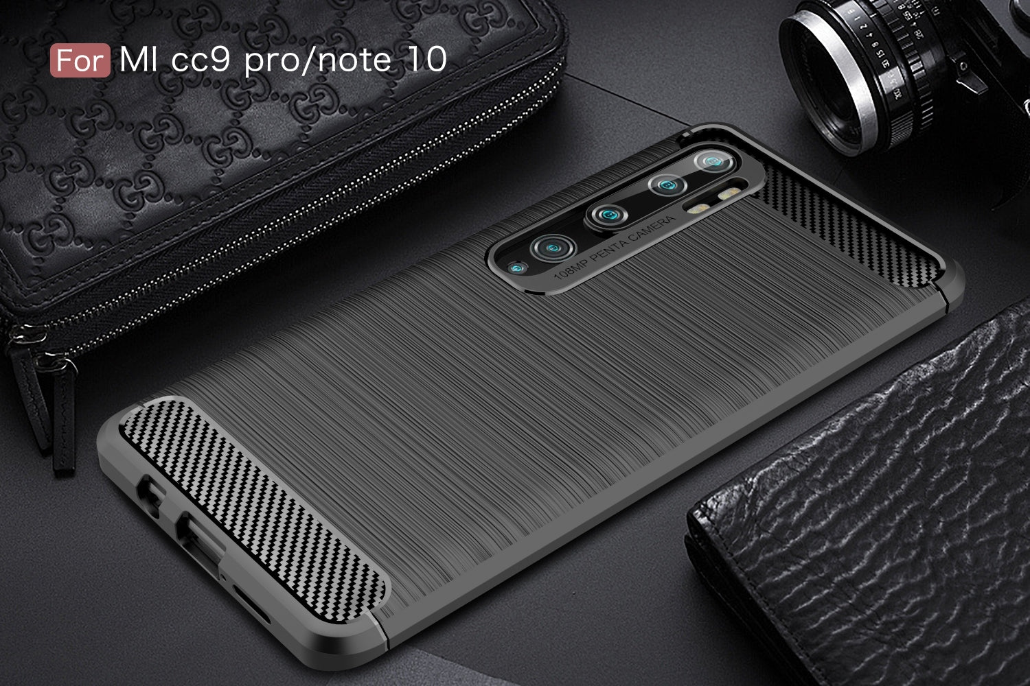 Xiaomi Mi Note 10/Note 10Pro/CC9Pro Carbon Fibre TPU Case Slim Shockproof Cover Black