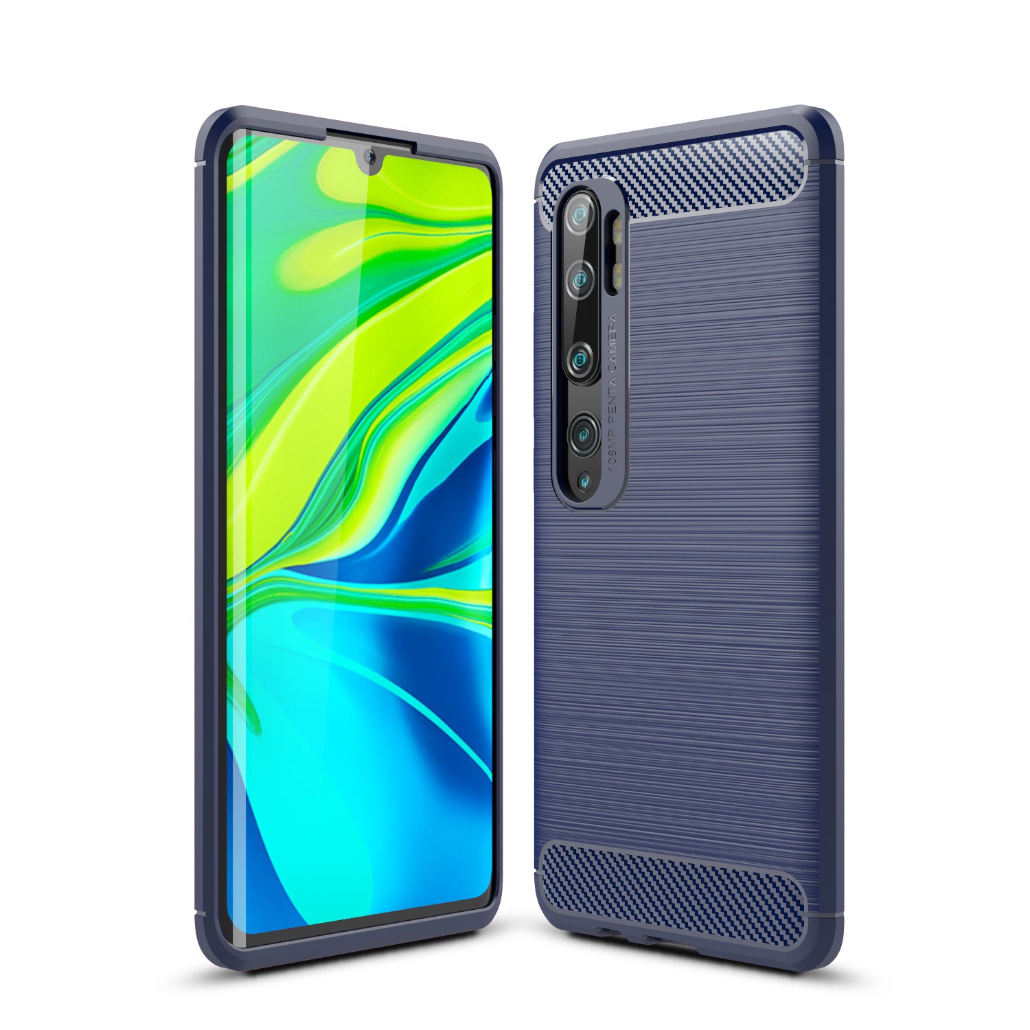 Xiaomi Mi Note 10/Note 10Pro/CC9Pro Carbon Fibre TPU Case Slim Shockproof Cover Navy
