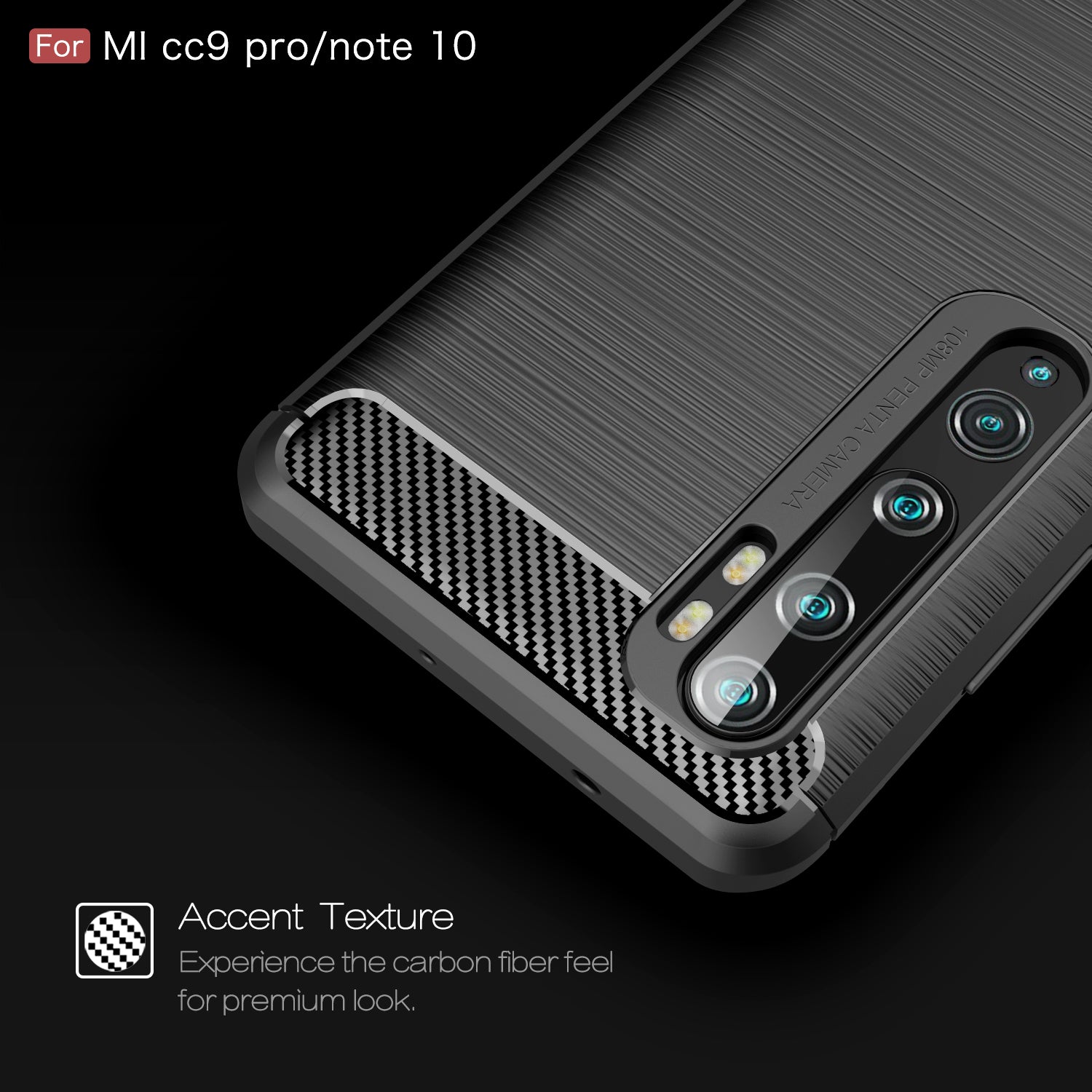 Xiaomi Mi Note 10/Note 10Pro/CC9Pro Carbon Fibre TPU Case Slim Shockproof Cover Navy