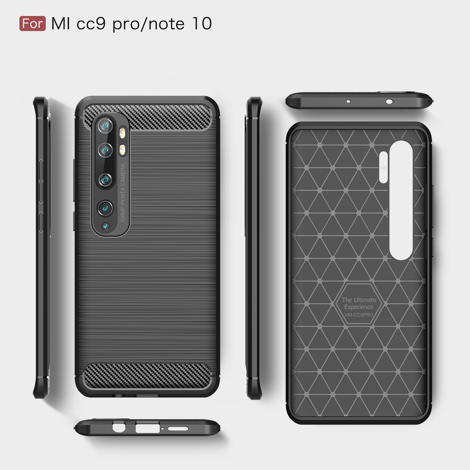 Xiaomi Mi Note 10/Note 10Pro/CC9Pro Carbon Fibre TPU Case Slim Shockproof Cover Navy