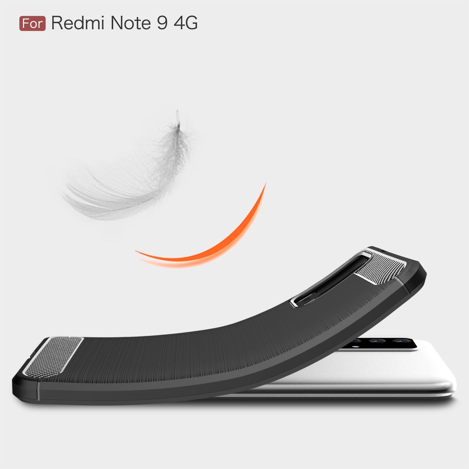Xiaomi Redmi-9T/Poco-M3 Carbon Fibre TPU Case Slim Shockproof Cover Navy