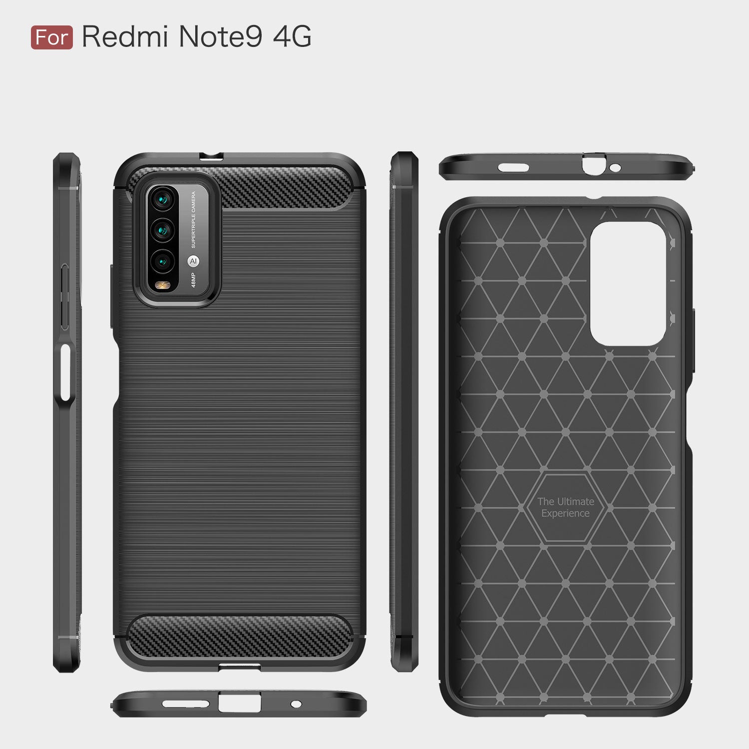 Xiaomi Redmi-9T/Poco-M3 Carbon Fibre TPU Case Slim Shockproof Cover Navy