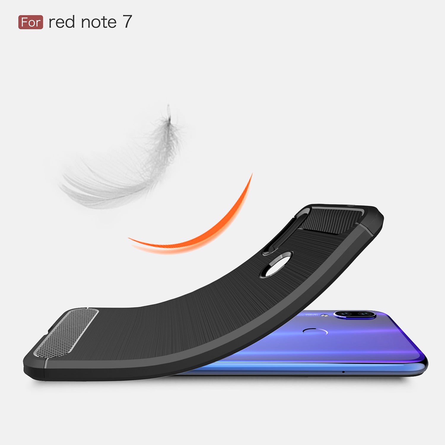 Xiaomi Redmi Note 7 Carbon Fibre TPU Case Slim Shockproof Cover Navy