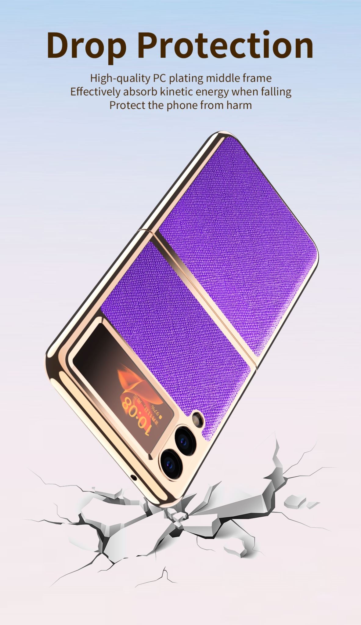 Samsung Galaxy Z Flip3 5G Electroplating Cross Case (Purple)