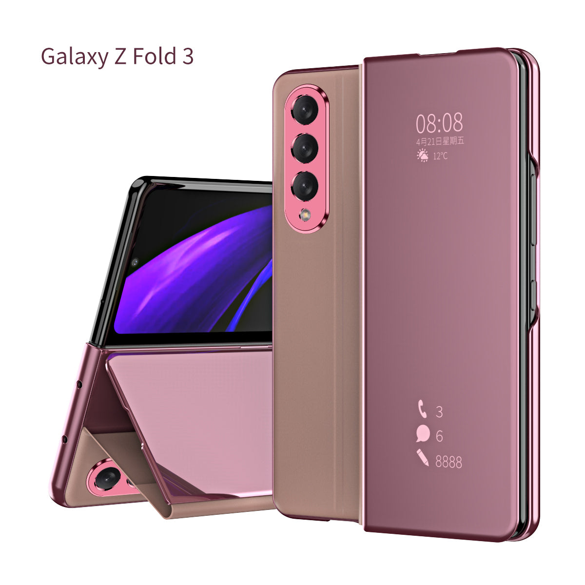 Samsung Galaxy Z Fold3 5G Mirror Folio Case (Pink)