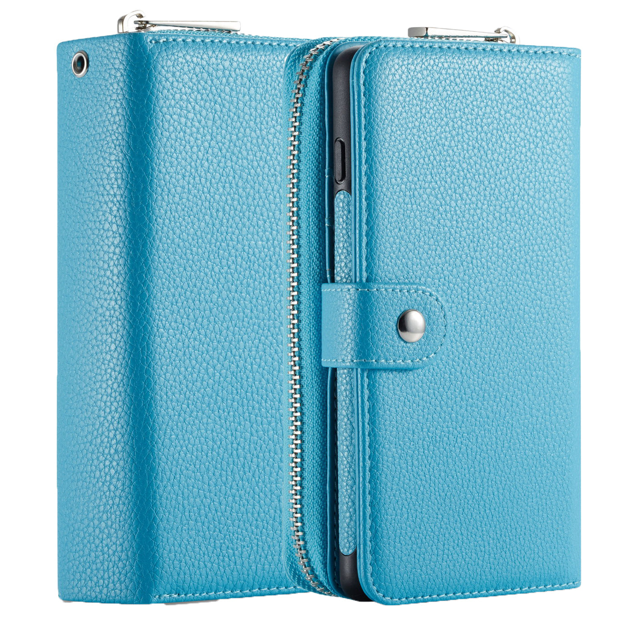 Samsung S10E Case Zipper Wallet (LightBlue)