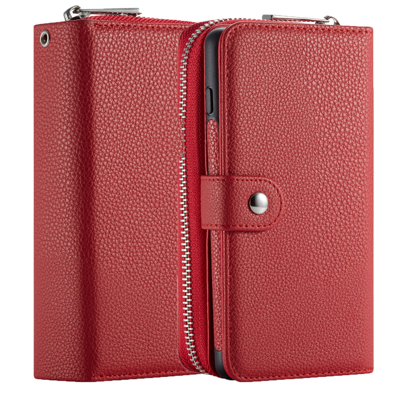 Samsung S20 Case Zipper Wallet (Red)