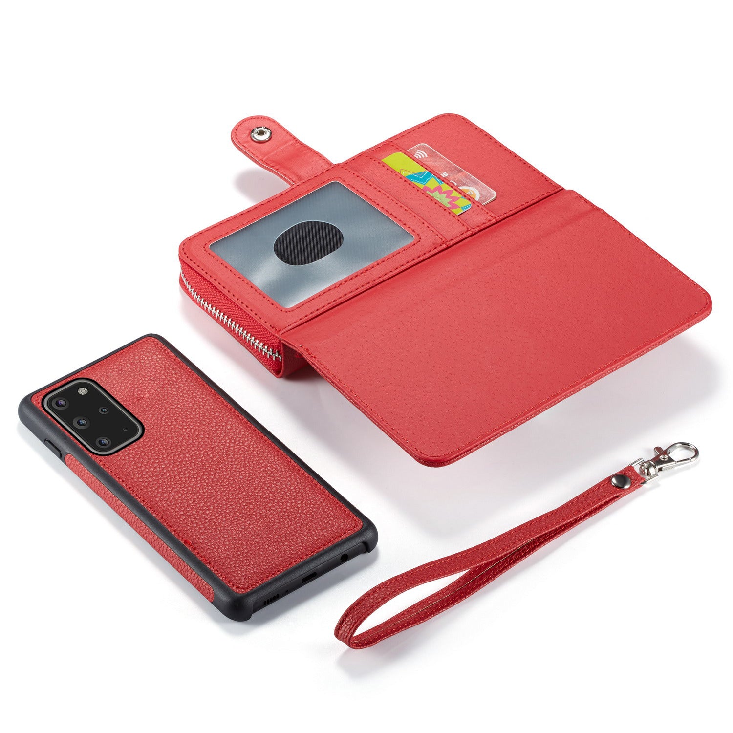 Samsung S20 Case Zipper Wallet (Red)