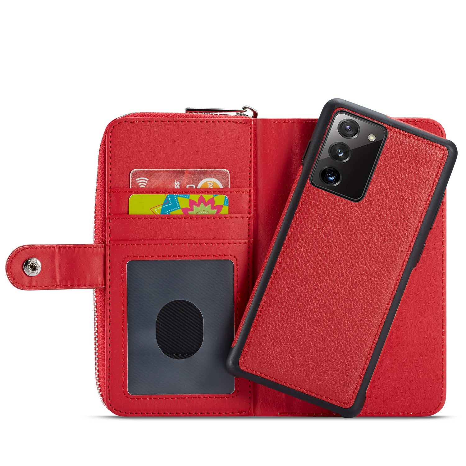 Samsung Note 20 Case Zipper Wallet (Red)