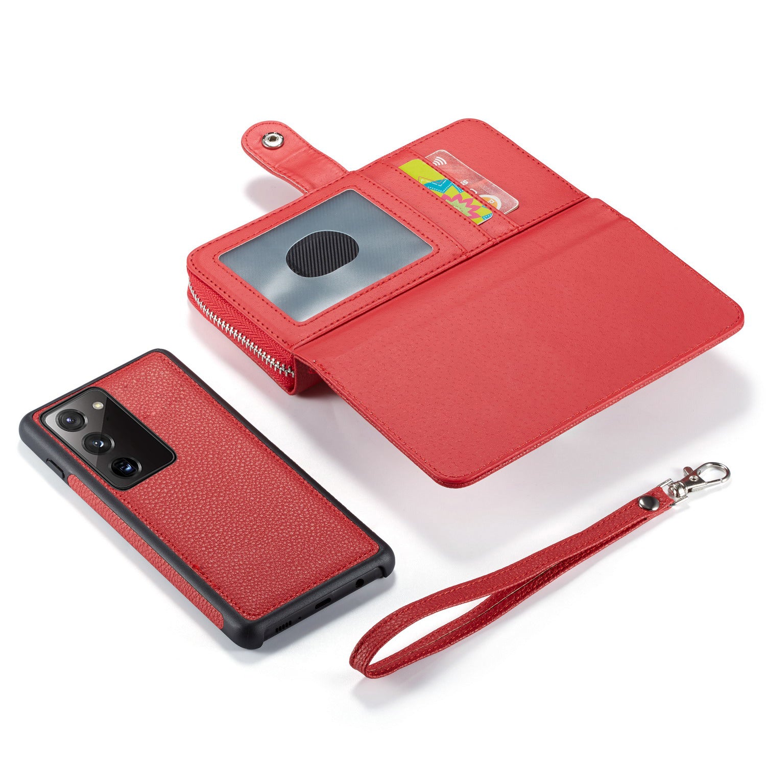 Samsung Note 20 Case Zipper Wallet (Red)