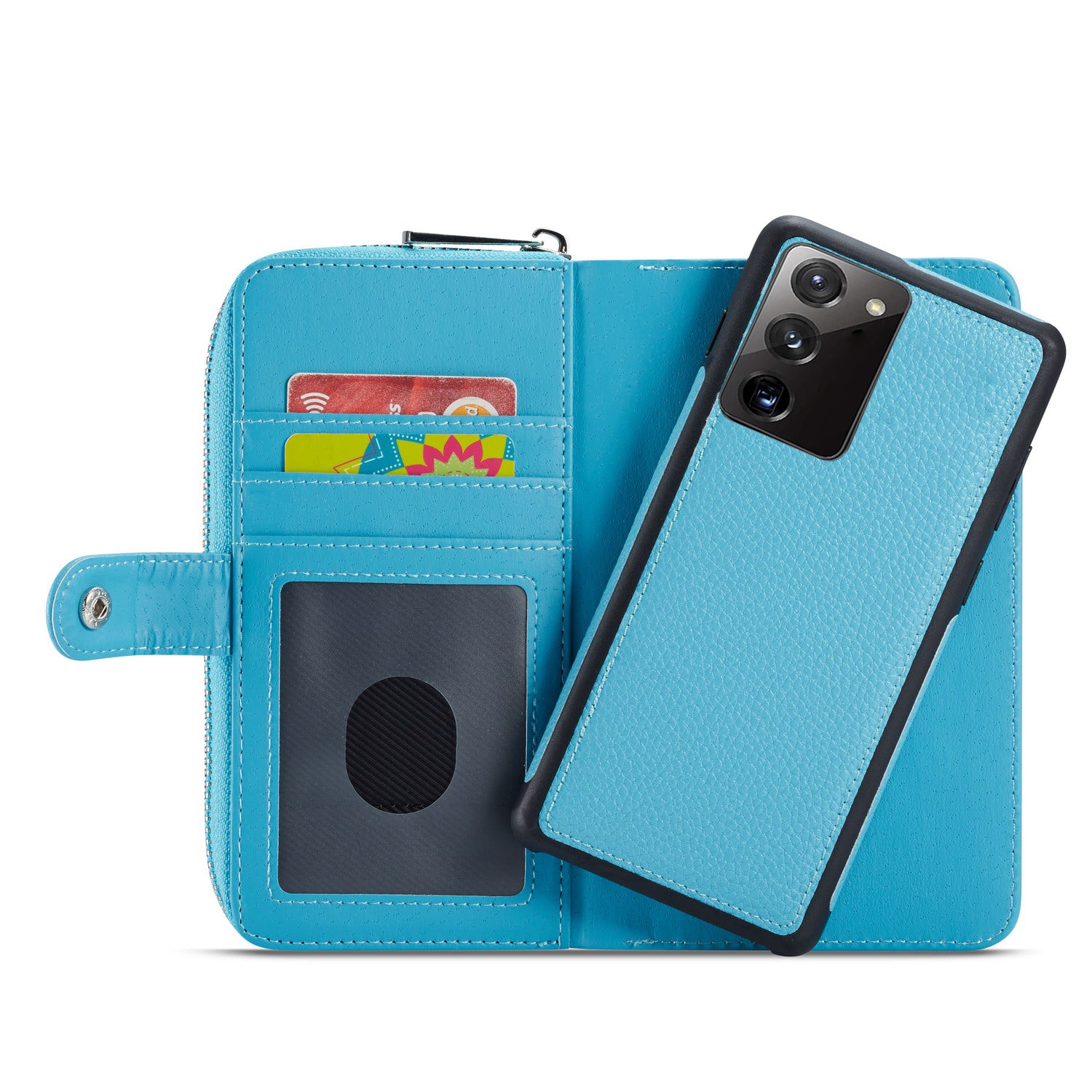 Samsung Note 20 Case Zipper Wallet (LightBlue)